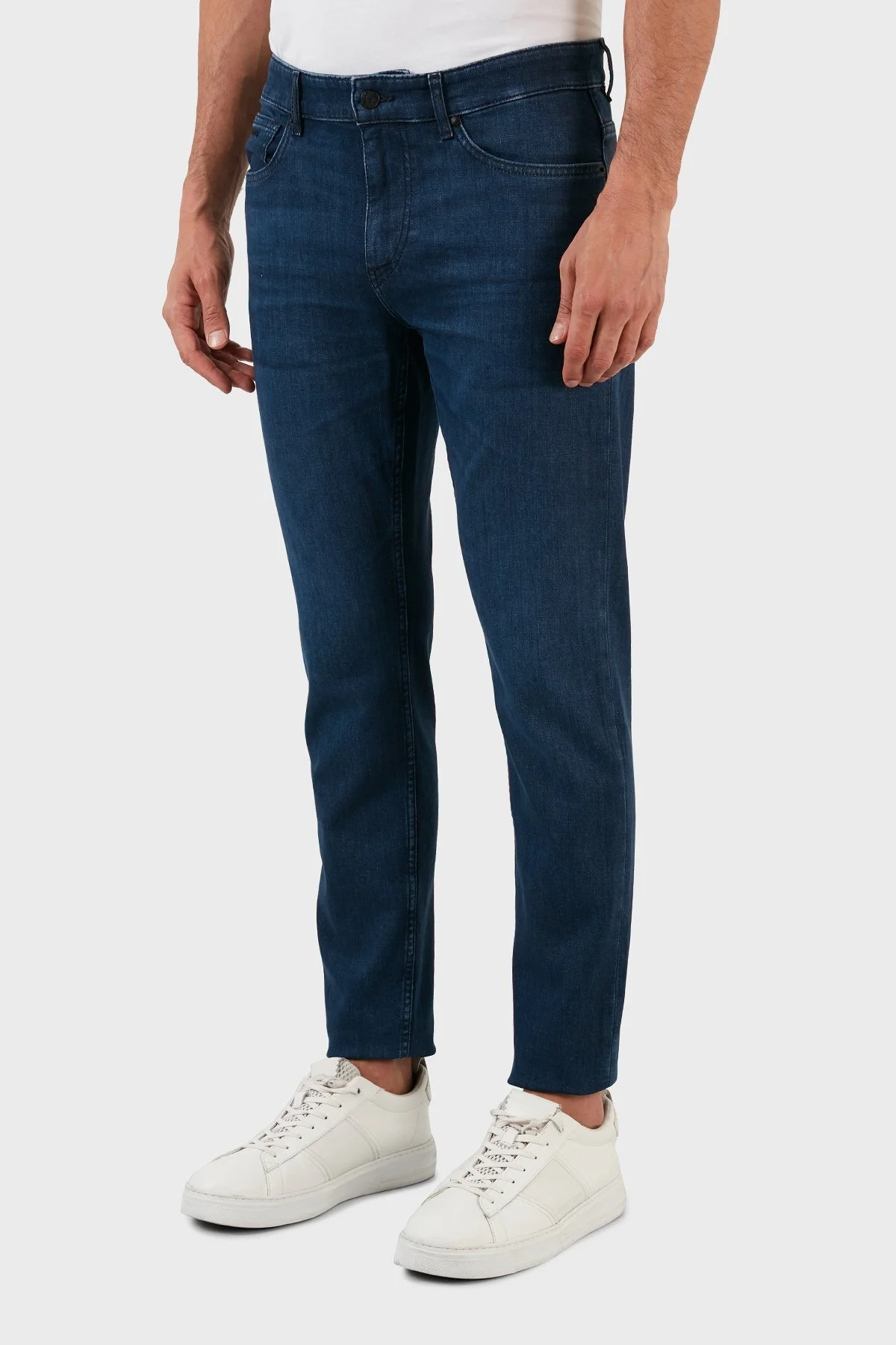Boss Streç Pamuklu Normal Bel Tapered Fit Jeans Erkek Kot Pantolon 50481302 419 LACİVERT - 3