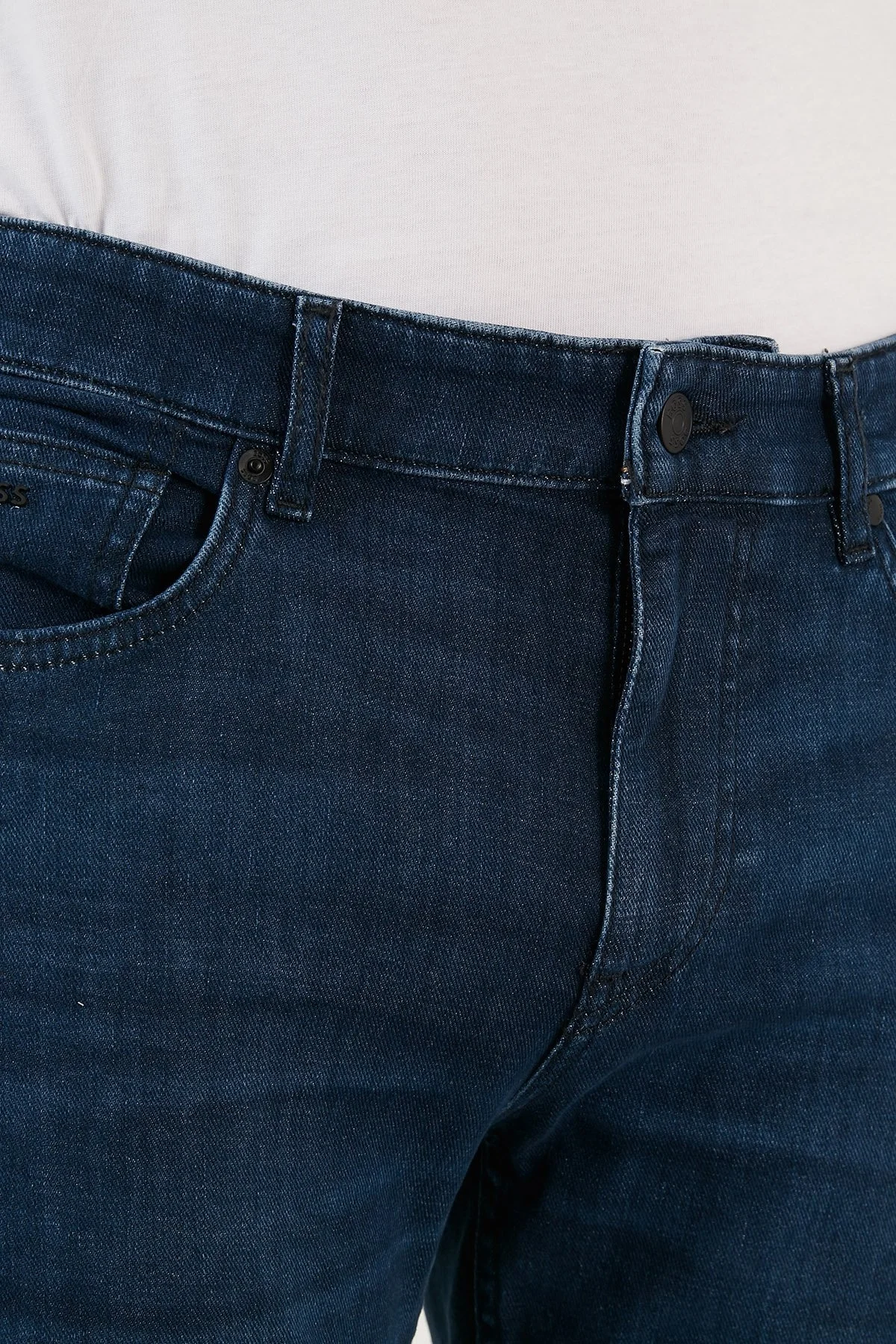 Boss Streç Pamuklu Normal Bel Tapered Fit Jeans Erkek Kot Pantolon 50481302 419 LACİVERT - 5