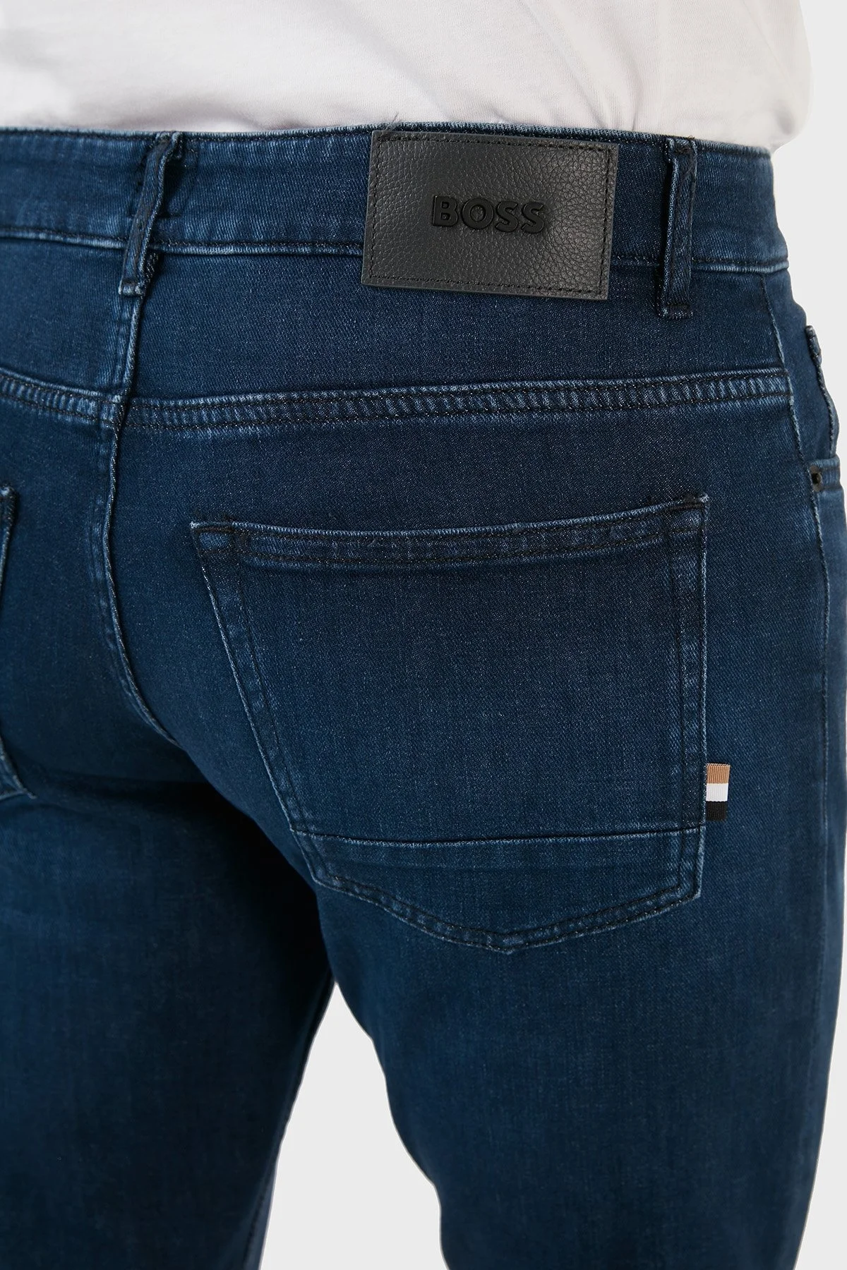 Boss Streç Pamuklu Normal Bel Tapered Fit Jeans Erkek Kot Pantolon 50481302 419 LACİVERT - 7