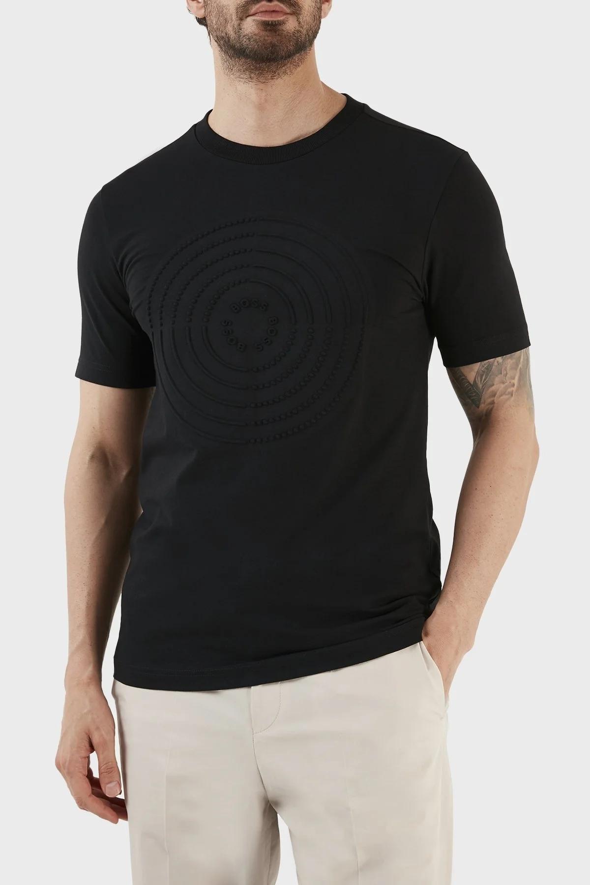 Boss Streç Pamuklu Regular Fit Bisiklet Yaka Erkek T Shirt 50488776 001 SİYAH - 2