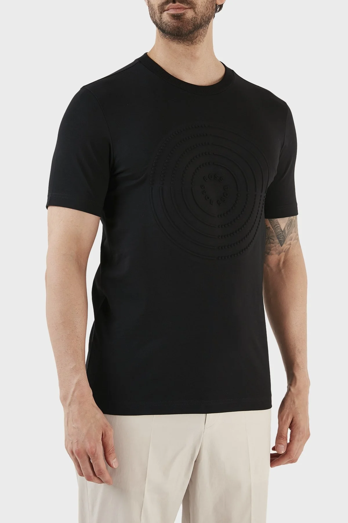 Boss Streç Pamuklu Regular Fit Bisiklet Yaka Erkek T Shirt 50488776 001 SİYAH - 3