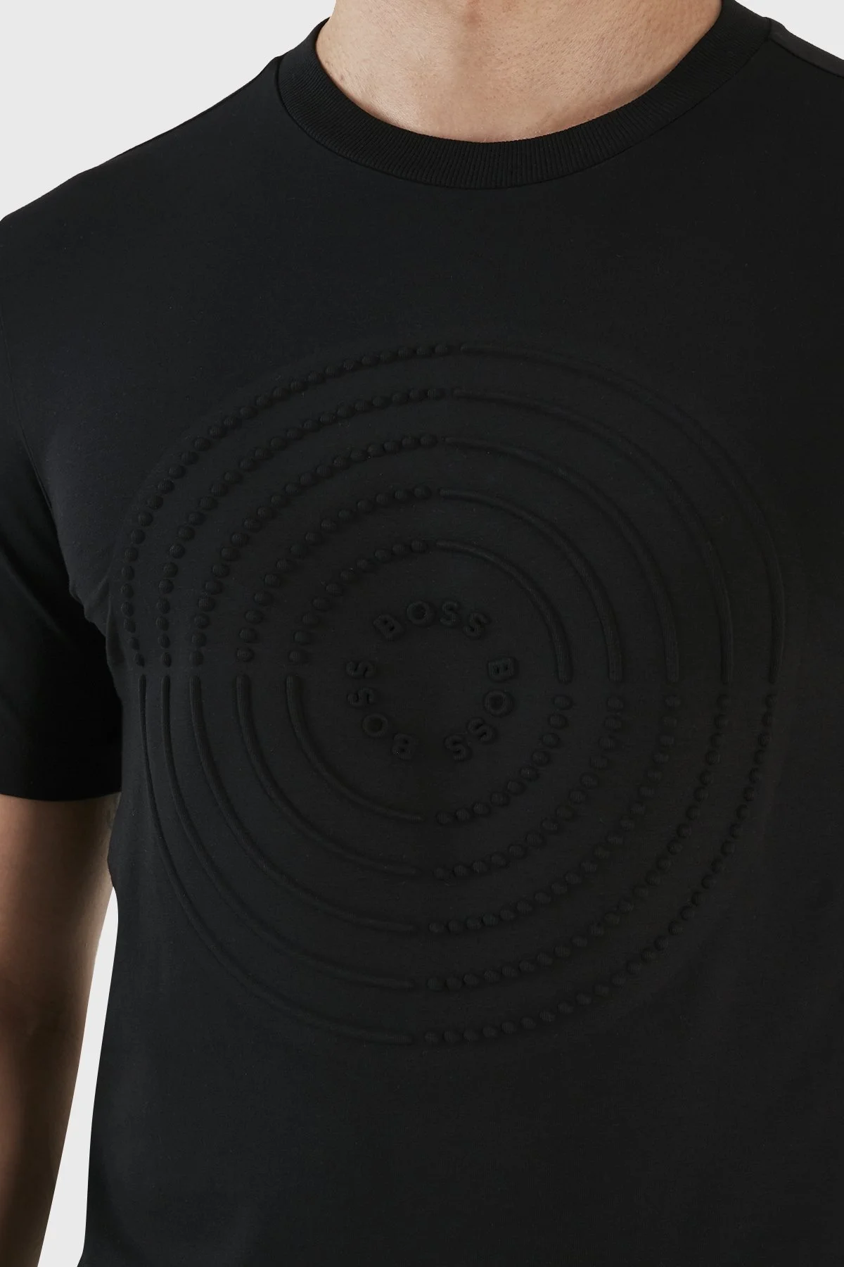 Boss Streç Pamuklu Regular Fit Bisiklet Yaka Erkek T Shirt 50488776 001 SİYAH - 4