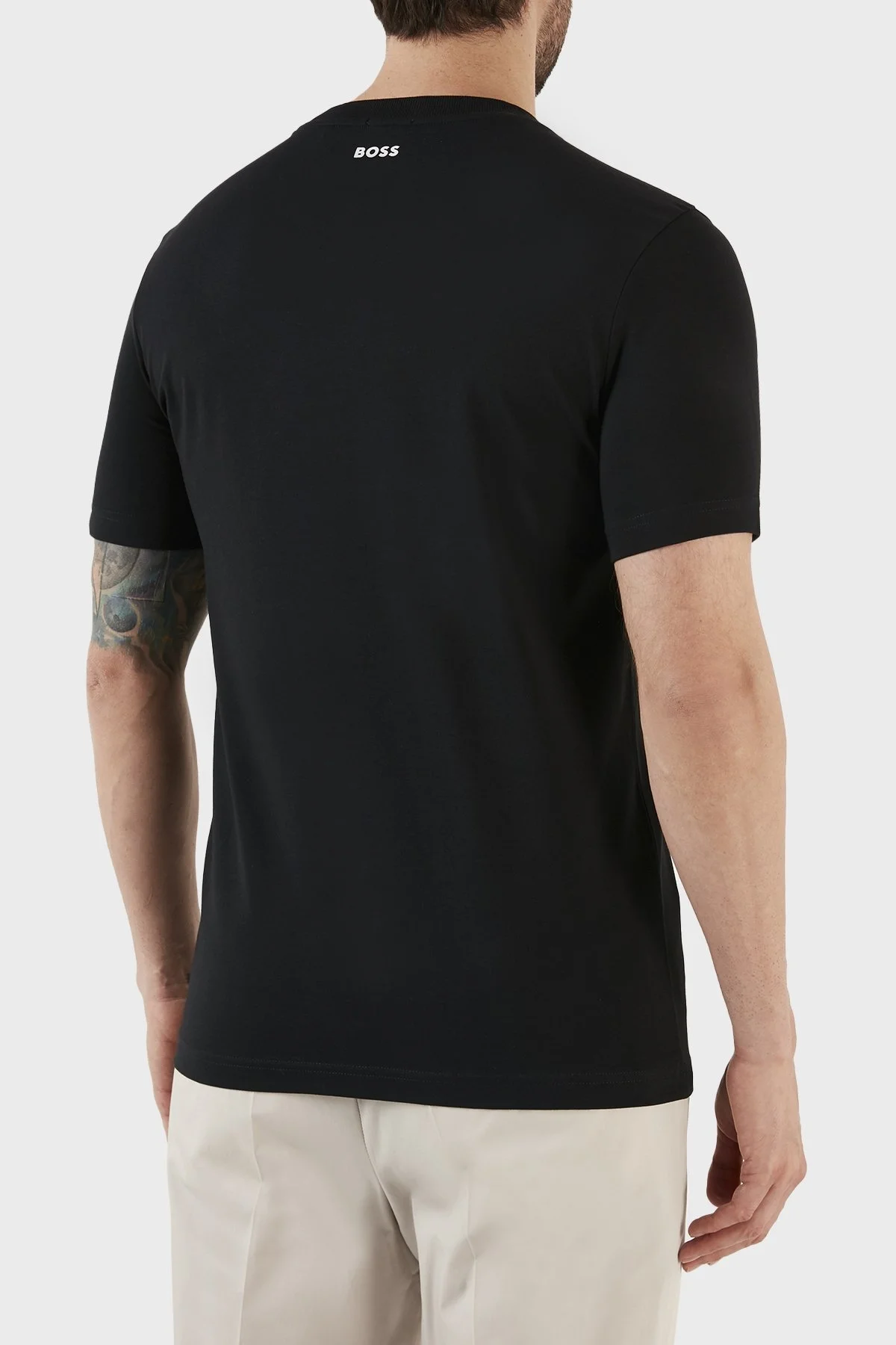 Boss Streç Pamuklu Regular Fit Bisiklet Yaka Erkek T Shirt 50488776 001 SİYAH - 6