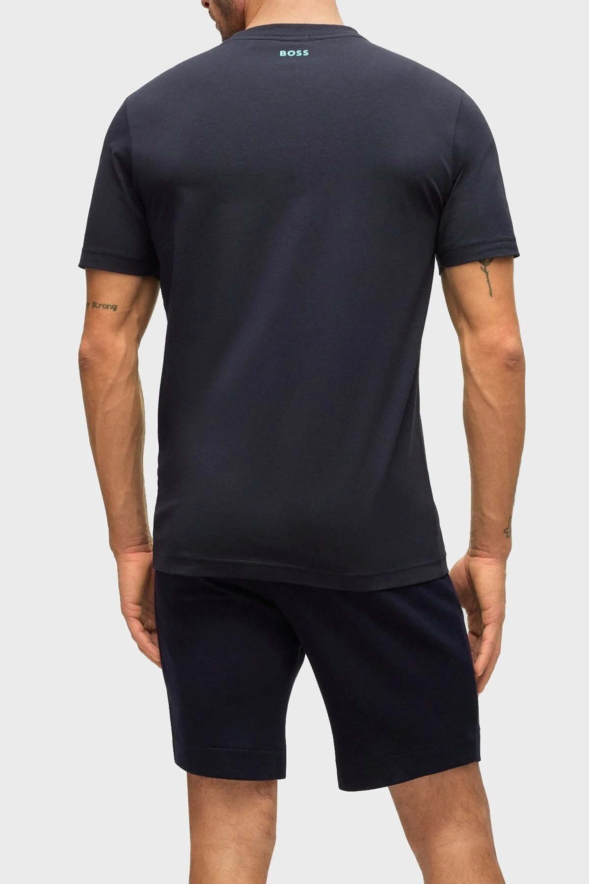 Boss Streç Pamuklu Regular Fit Bisiklet Yaka Erkek T Shirt 50488776 402 LACİVERT - 3