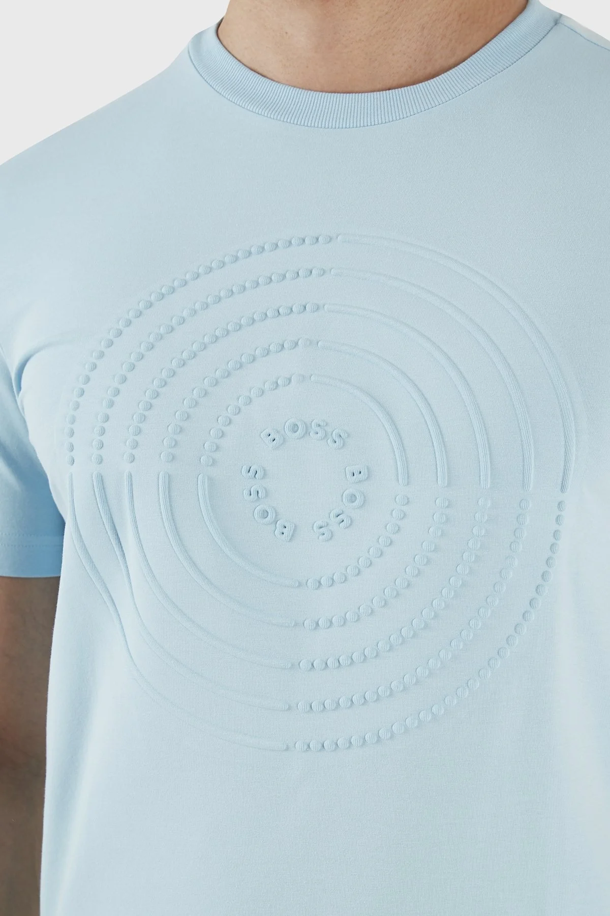 Boss Streç Pamuklu Regular Fit Bisiklet Yaka Erkek T Shirt 50488776 460 MAVİ - 4