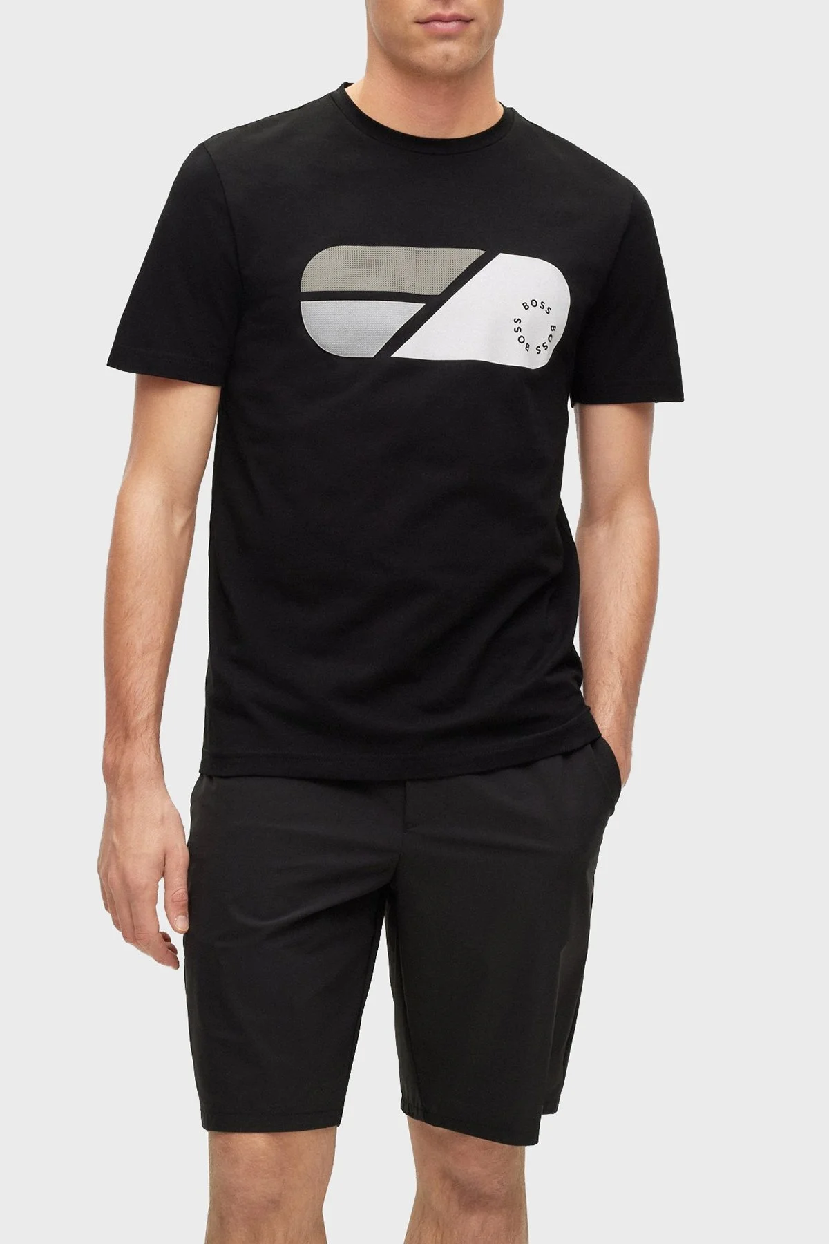Boss Streç Pamuklu Regular Fit Bisiklet Yaka Erkek T Shirt 50488797 001 SİYAH - 1