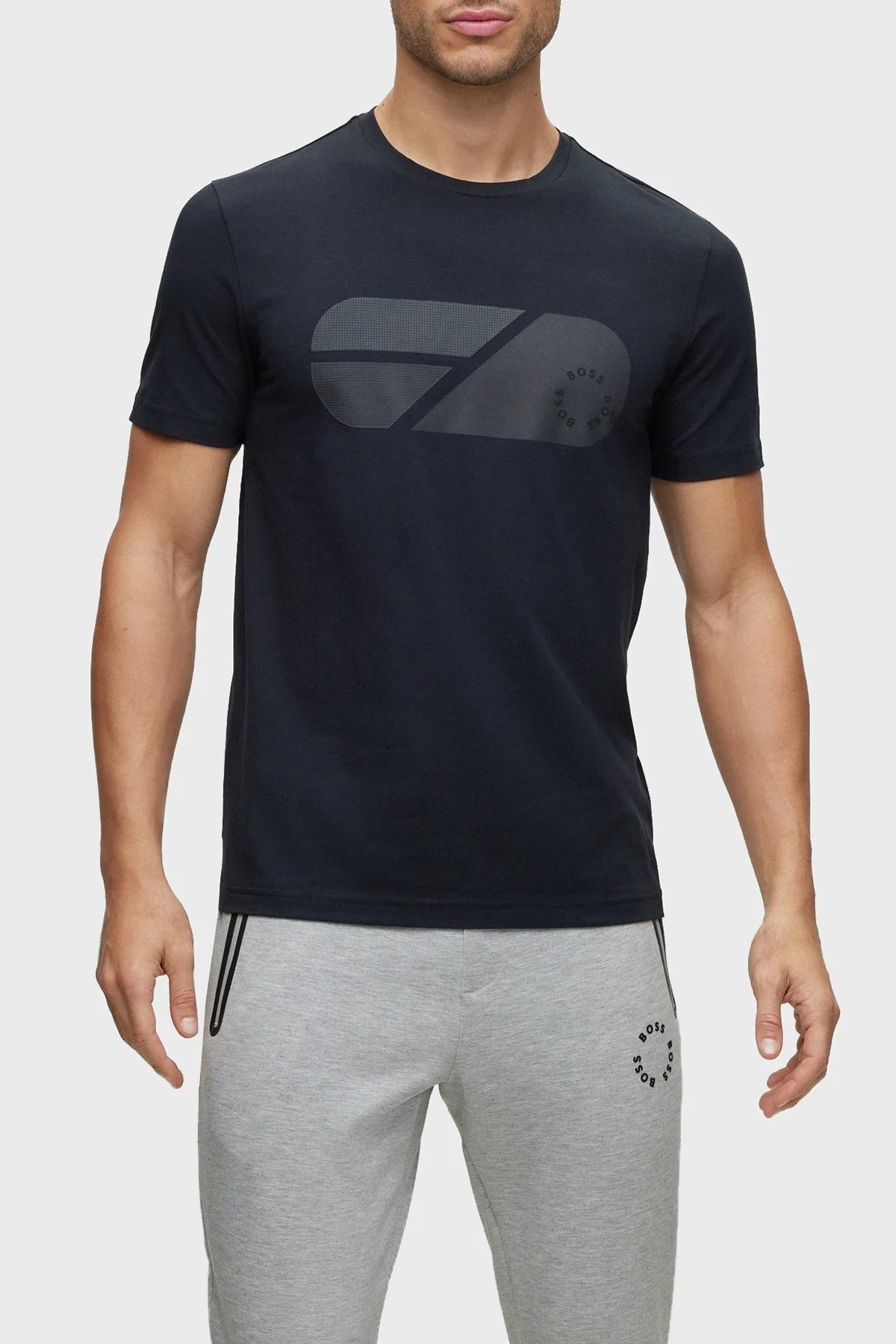 Boss Streç Pamuklu Regular Fit Bisiklet Yaka Erkek T Shirt 50488797 402 LACİVERT - 1