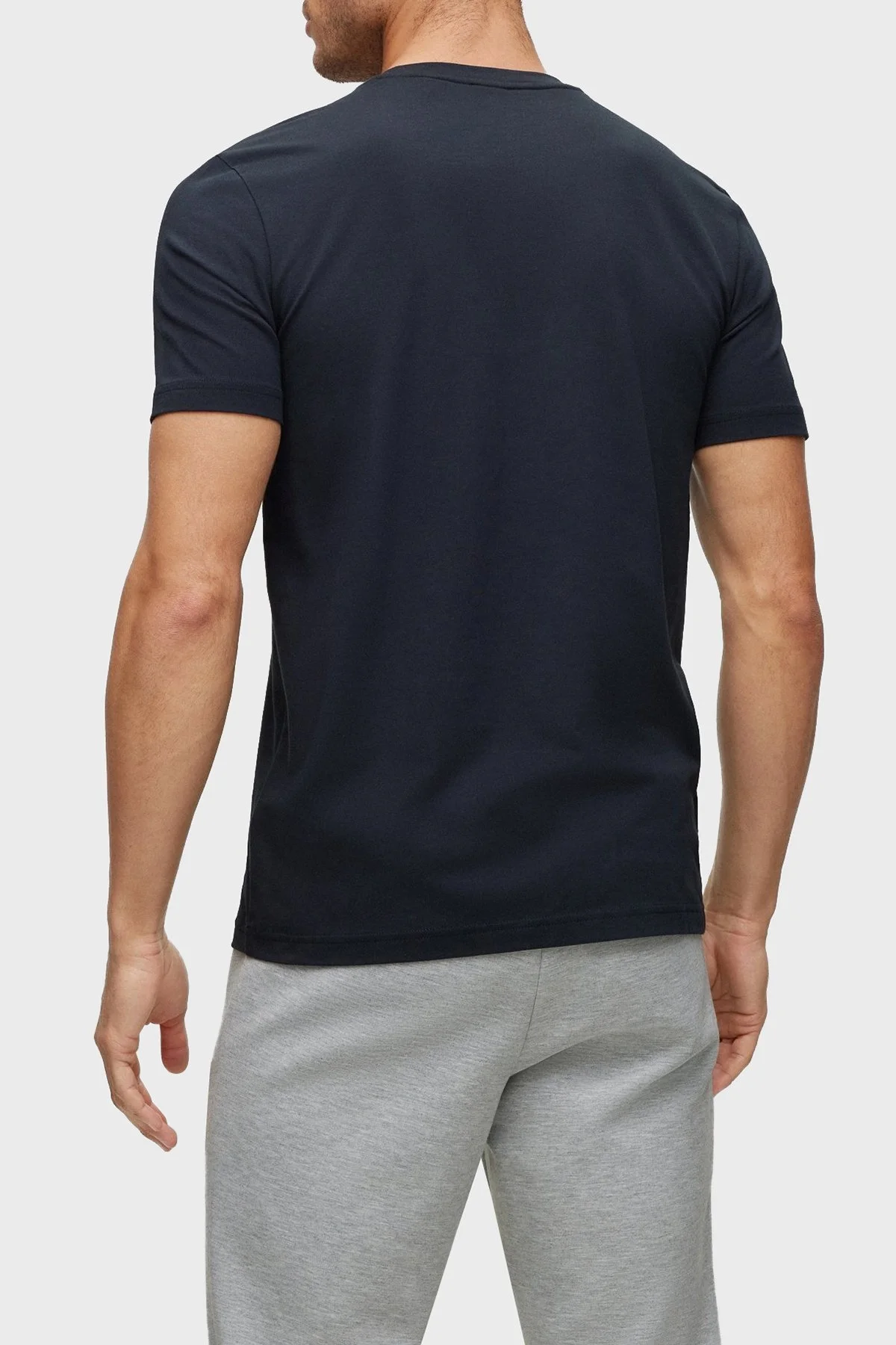 Boss Streç Pamuklu Regular Fit Bisiklet Yaka Erkek T Shirt 50488797 402 LACİVERT - 3