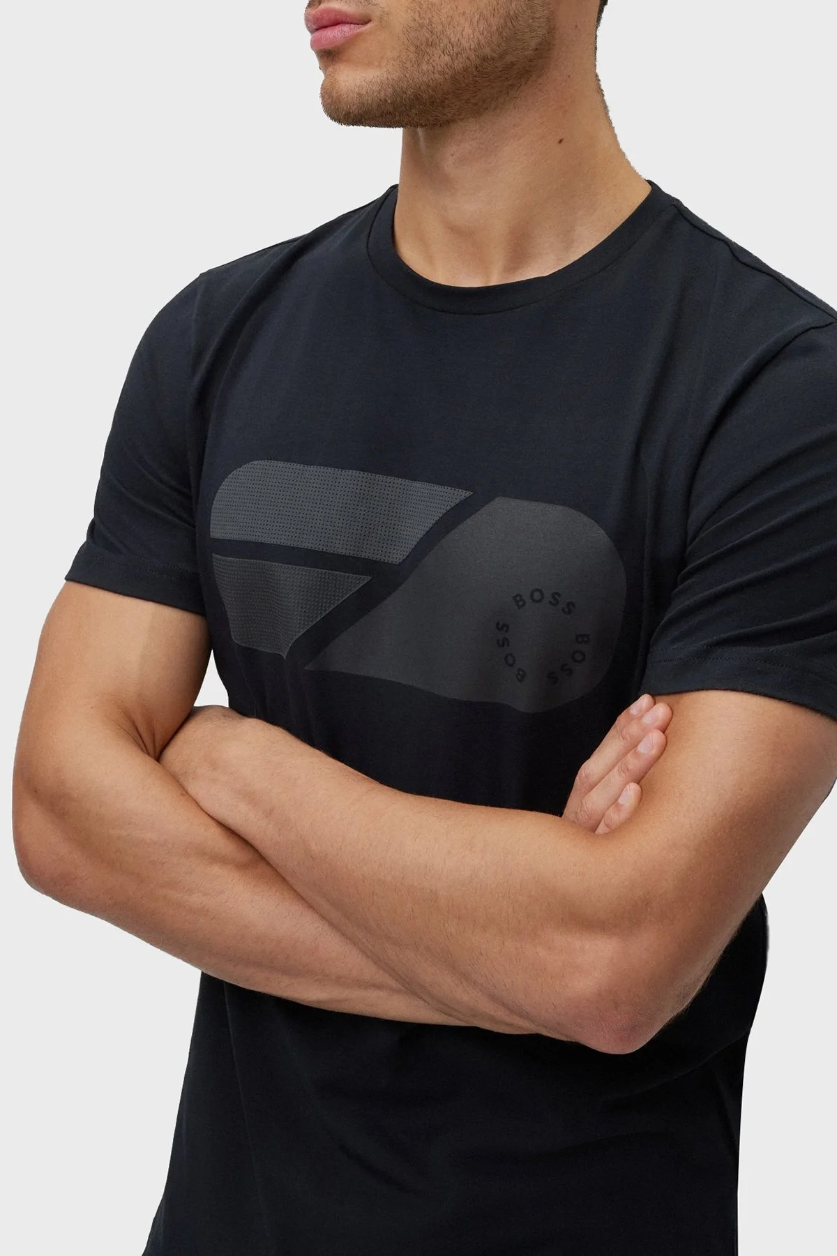 Boss Streç Pamuklu Regular Fit Bisiklet Yaka Erkek T Shirt 50488797 402 LACİVERT - 4