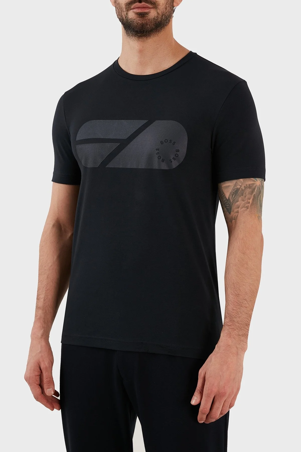 Boss Streç Pamuklu Regular Fit Bisiklet Yaka Erkek T Shirt 50488797 402 LACİVERT - 6