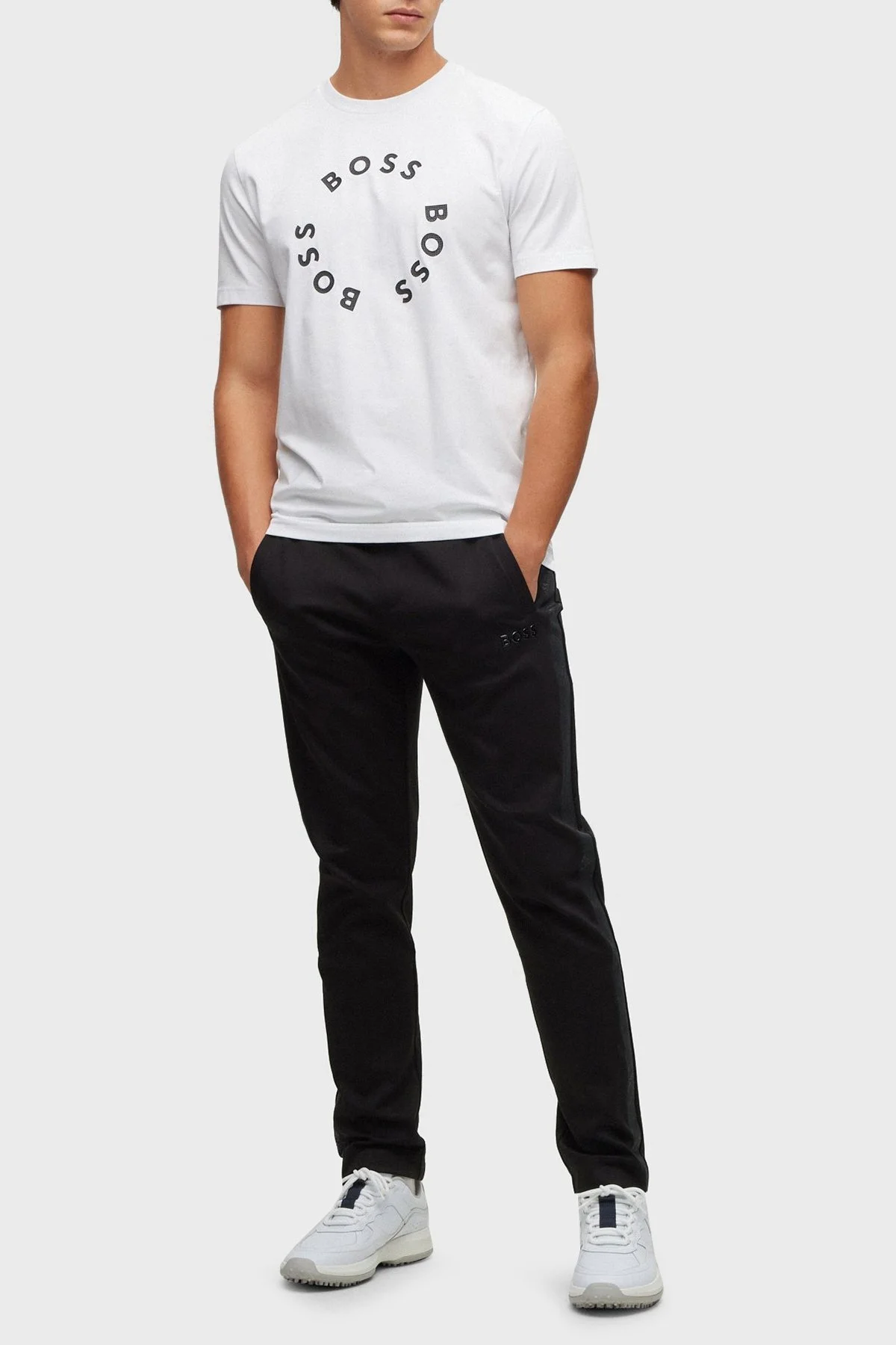 Boss Streç Pamuklu Regular Fit Bisiklet Yaka Erkek T Shirt 50488831 100 BEYAZ - 2