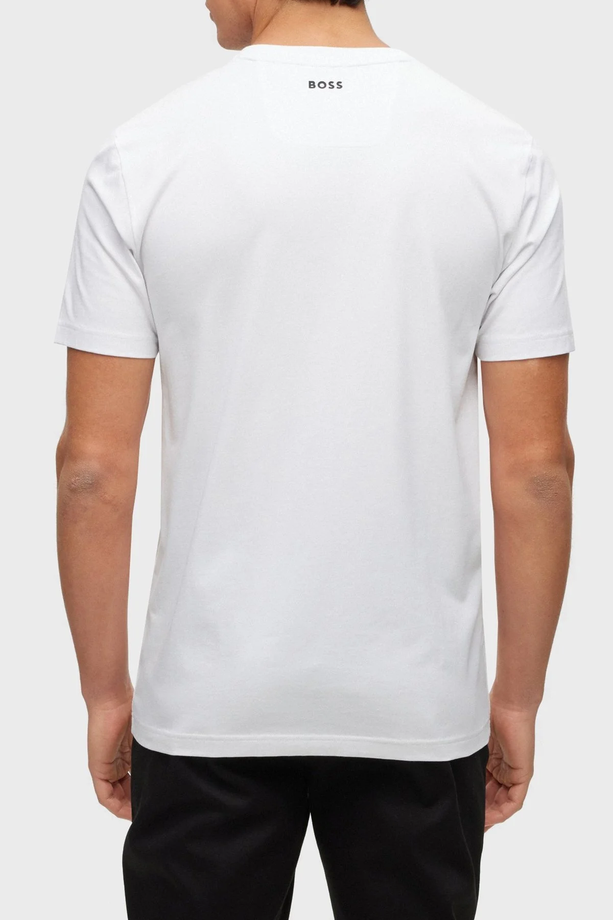 Boss Streç Pamuklu Regular Fit Bisiklet Yaka Erkek T Shirt 50488831 100 BEYAZ - 3