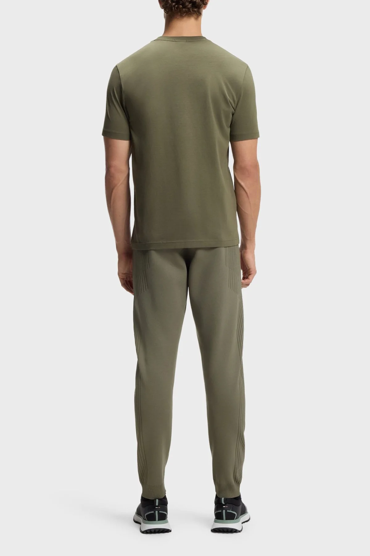 Boss Streç Pamuklu Regular Fit Bisiklet Yaka Erkek T Shirt 50506373 257 HAKİ - 3
