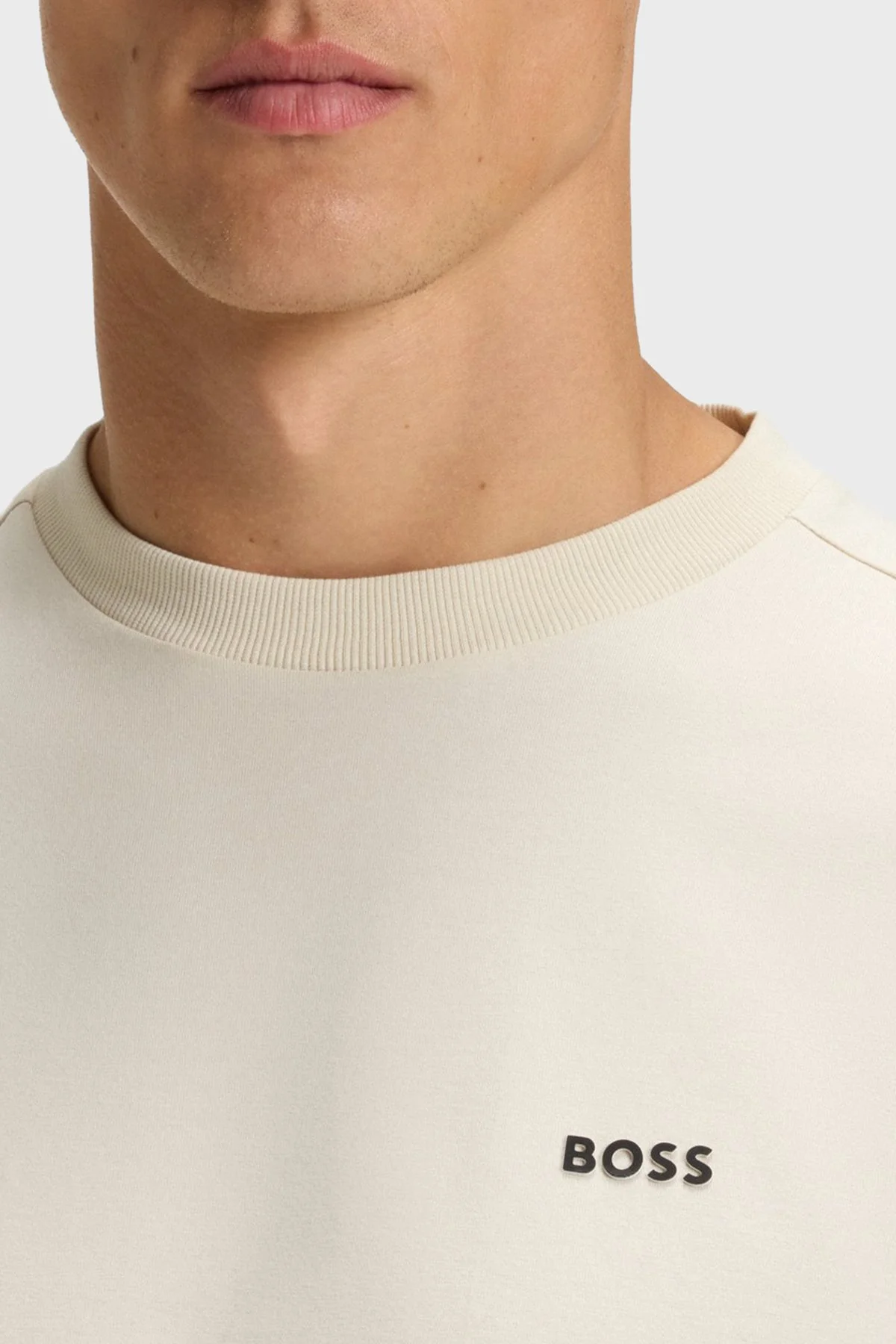 Boss Streç Pamuklu Regular Fit Bisiklet Yaka Erkek T Shirt 50506373 275 BEJ - 4