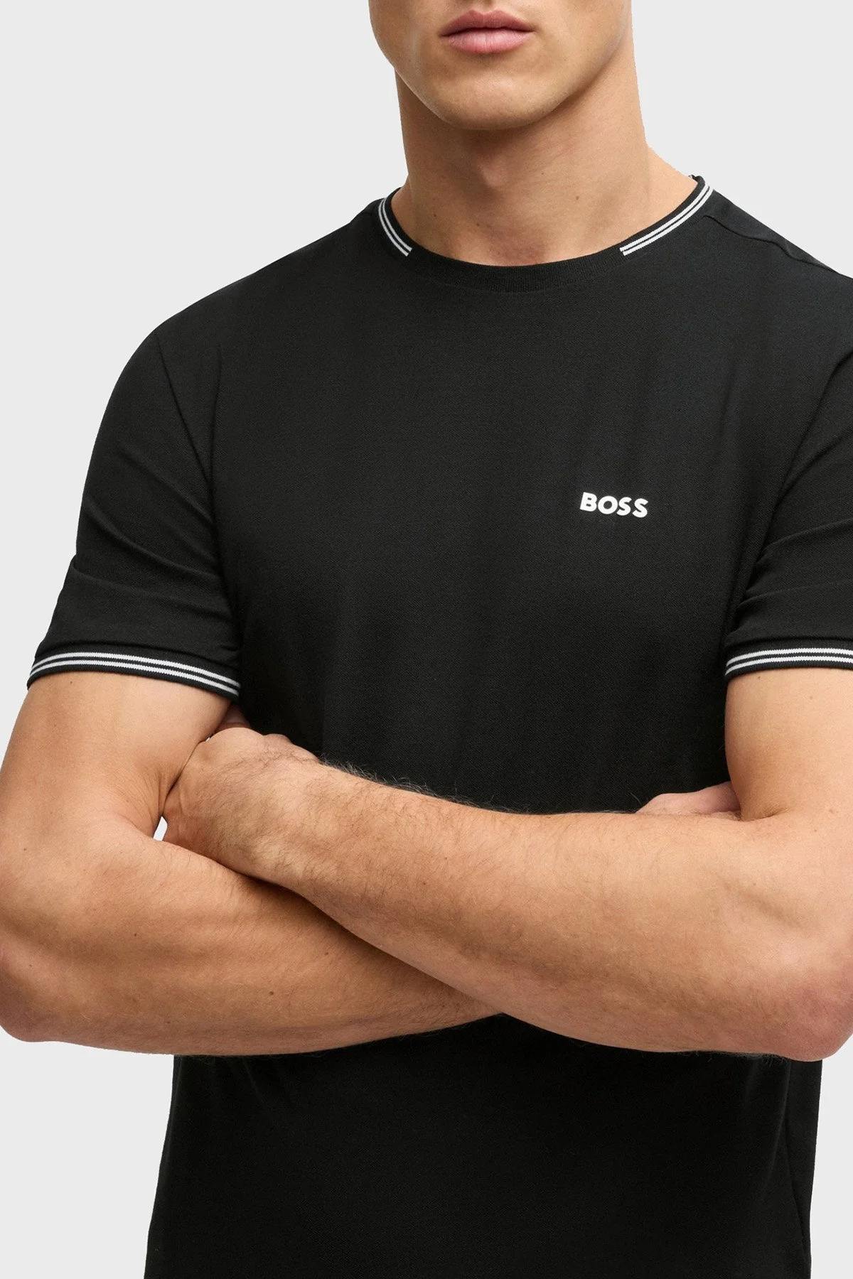 Boss Streç Pamuklu Regular Fit Bisiklet Yaka Erkek T Shirt 50521245 001 SİYAH - 3