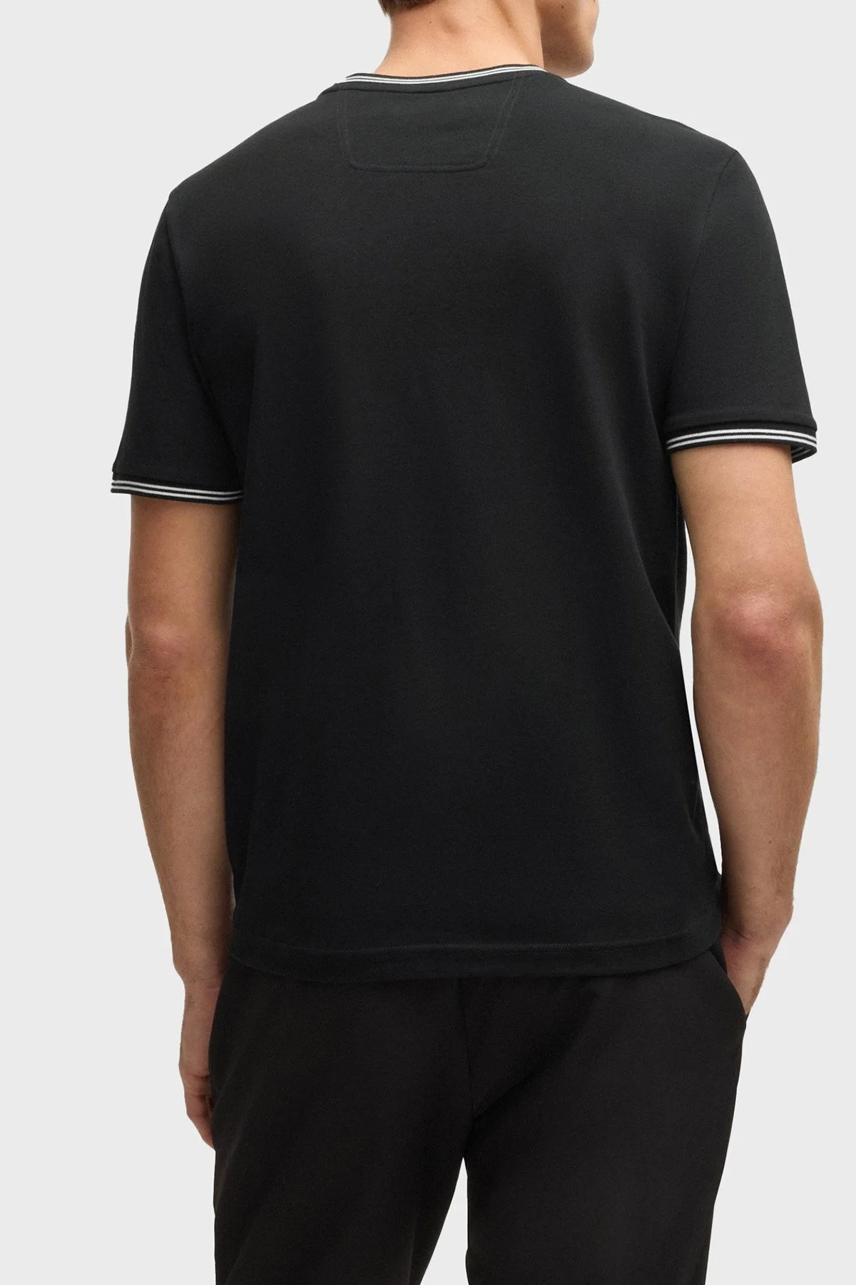 Boss Streç Pamuklu Regular Fit Bisiklet Yaka Erkek T Shirt 50521245 001 SİYAH - 4