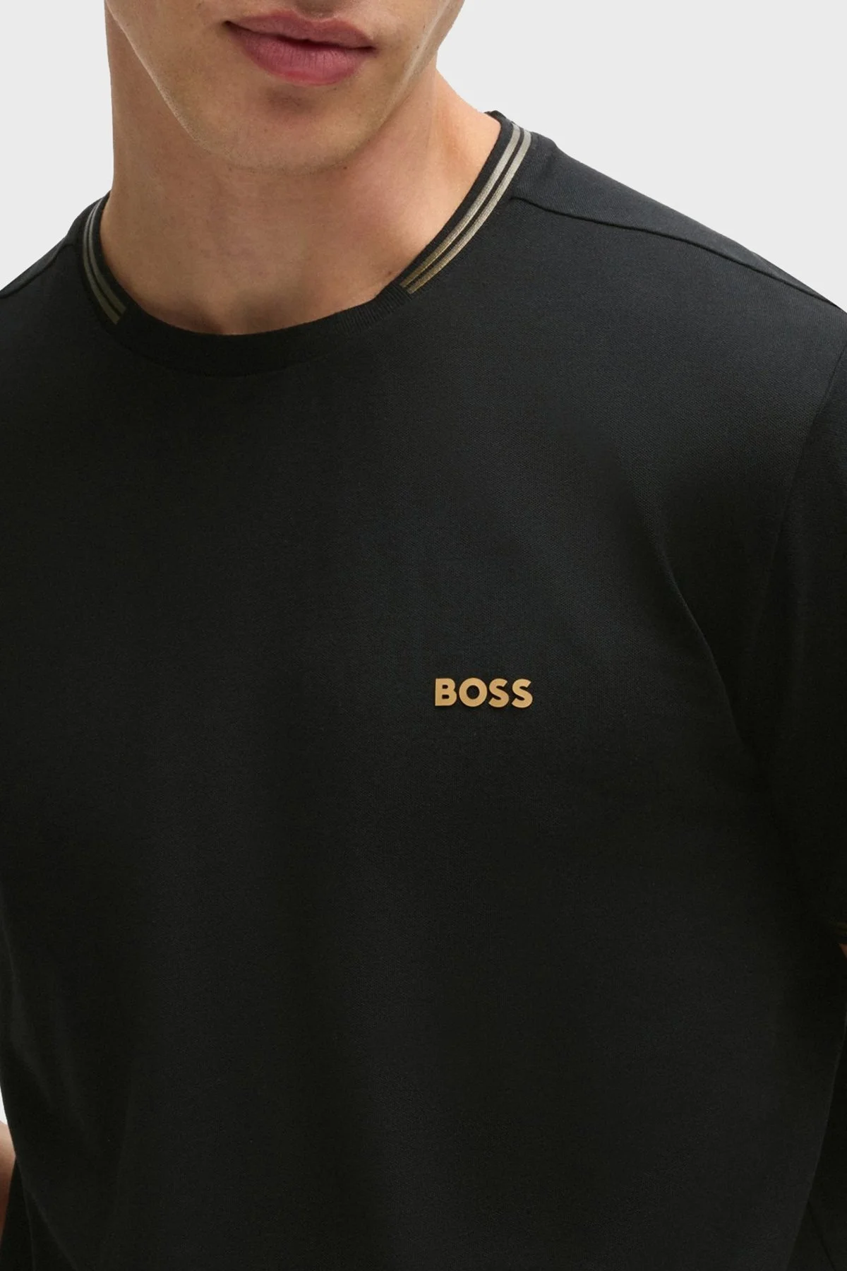 Boss Streç Pamuklu Regular Fit Bisiklet Yaka Erkek T Shirt 50521245 006 SİYAH - 4
