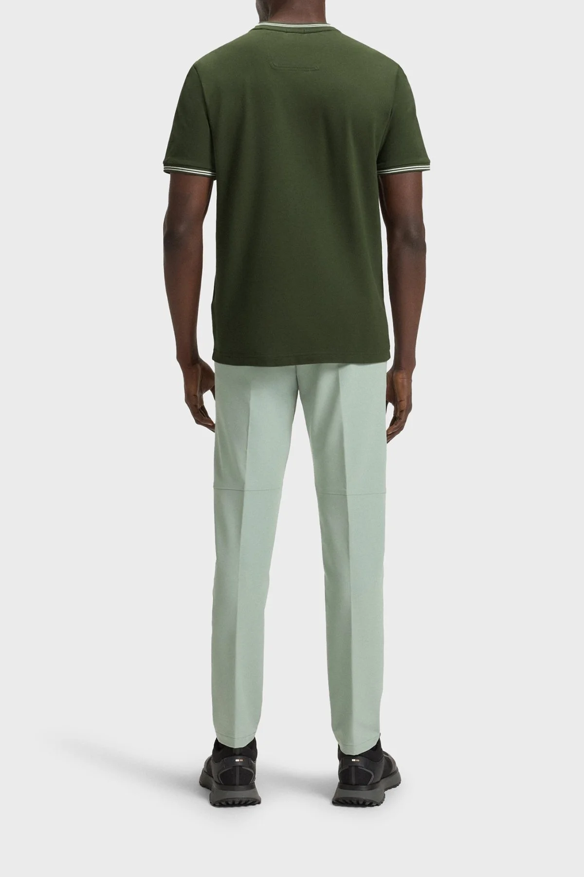 Boss Streç Pamuklu Regular Fit Bisiklet Yaka Erkek T Shirt 50521245 355 YEŞİL - 4