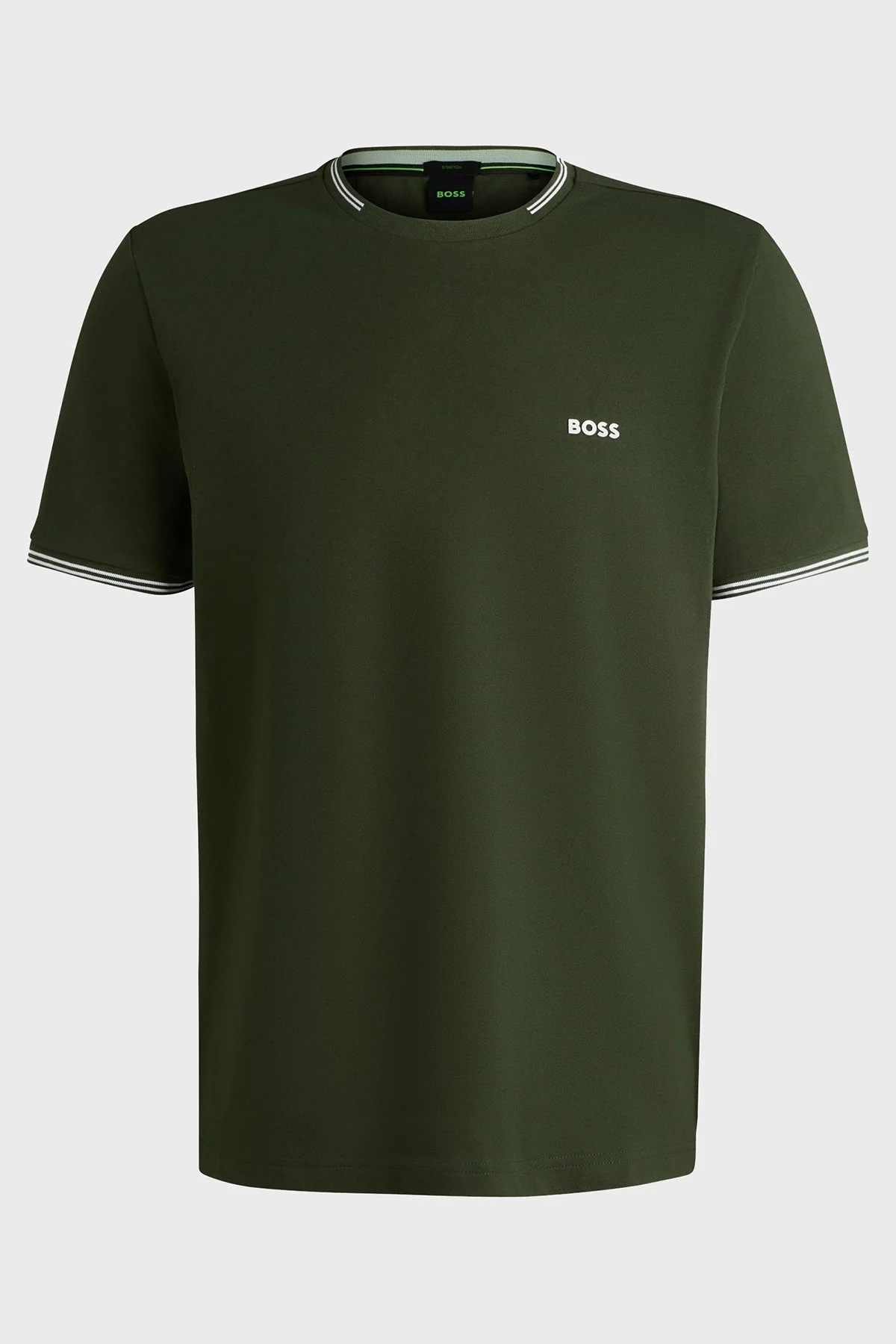 Boss Streç Pamuklu Regular Fit Bisiklet Yaka Erkek T Shirt 50521245 355 YEŞİL - 5