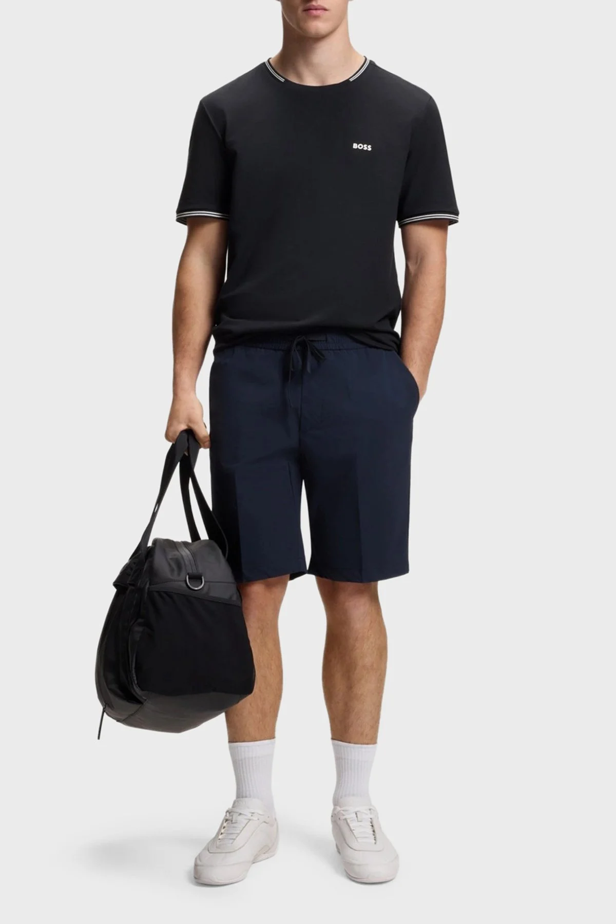 Boss Streç Pamuklu Regular Fit Bisiklet Yaka Erkek T Shirt 50521245 402 LACİVERT - 2