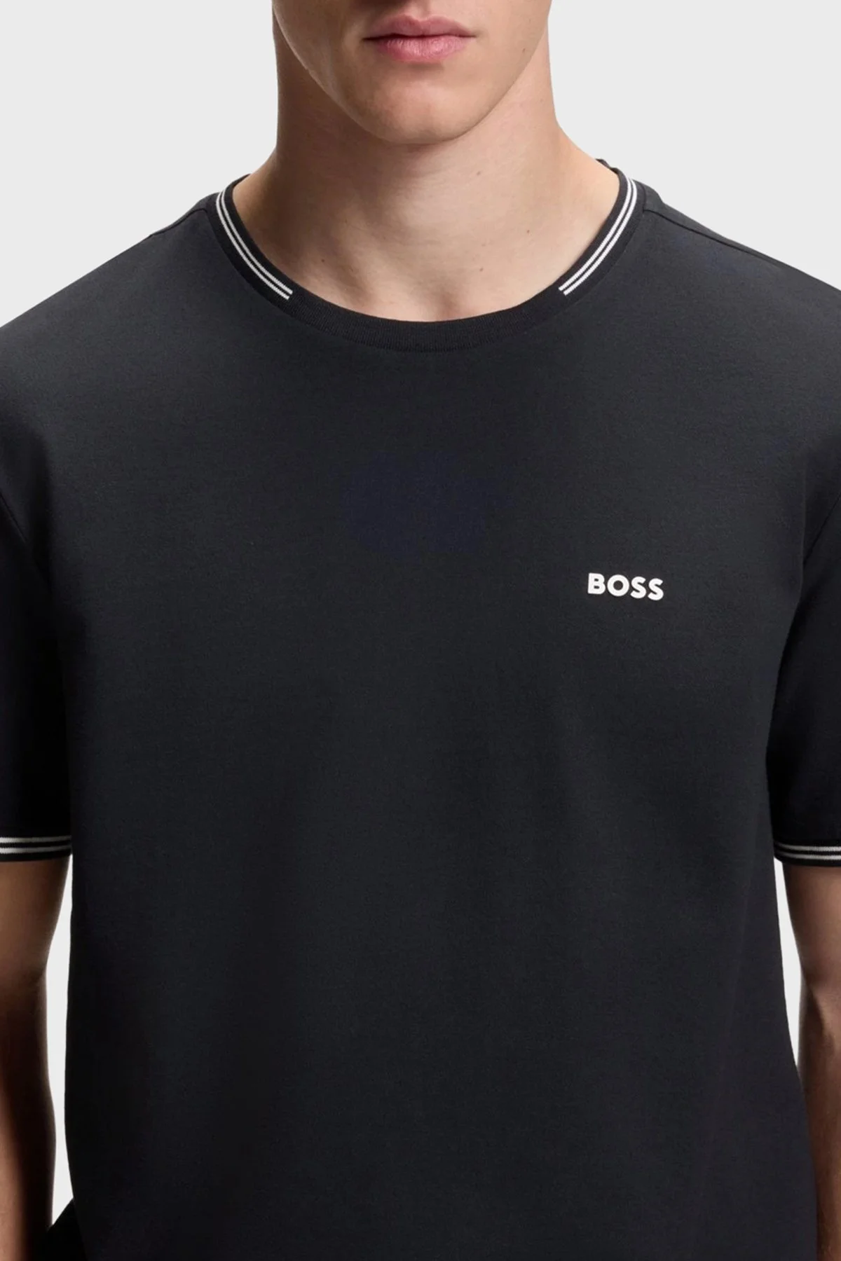 Boss Streç Pamuklu Regular Fit Bisiklet Yaka Erkek T Shirt 50521245 402 LACİVERT - 4