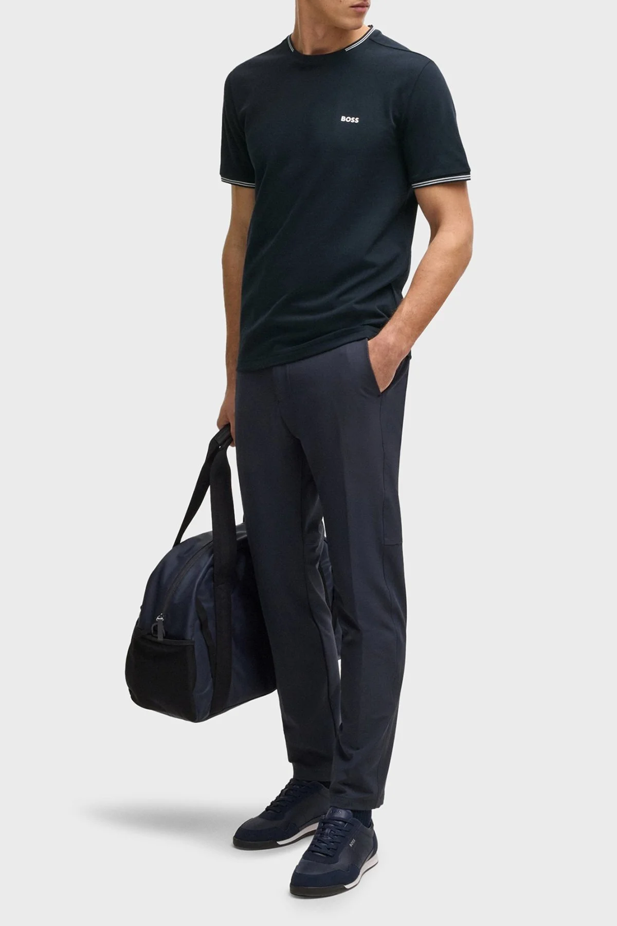 Boss Streç Pamuklu Regular Fit Bisiklet Yaka Erkek T Shirt 50521245 408 LACİVERT - 2