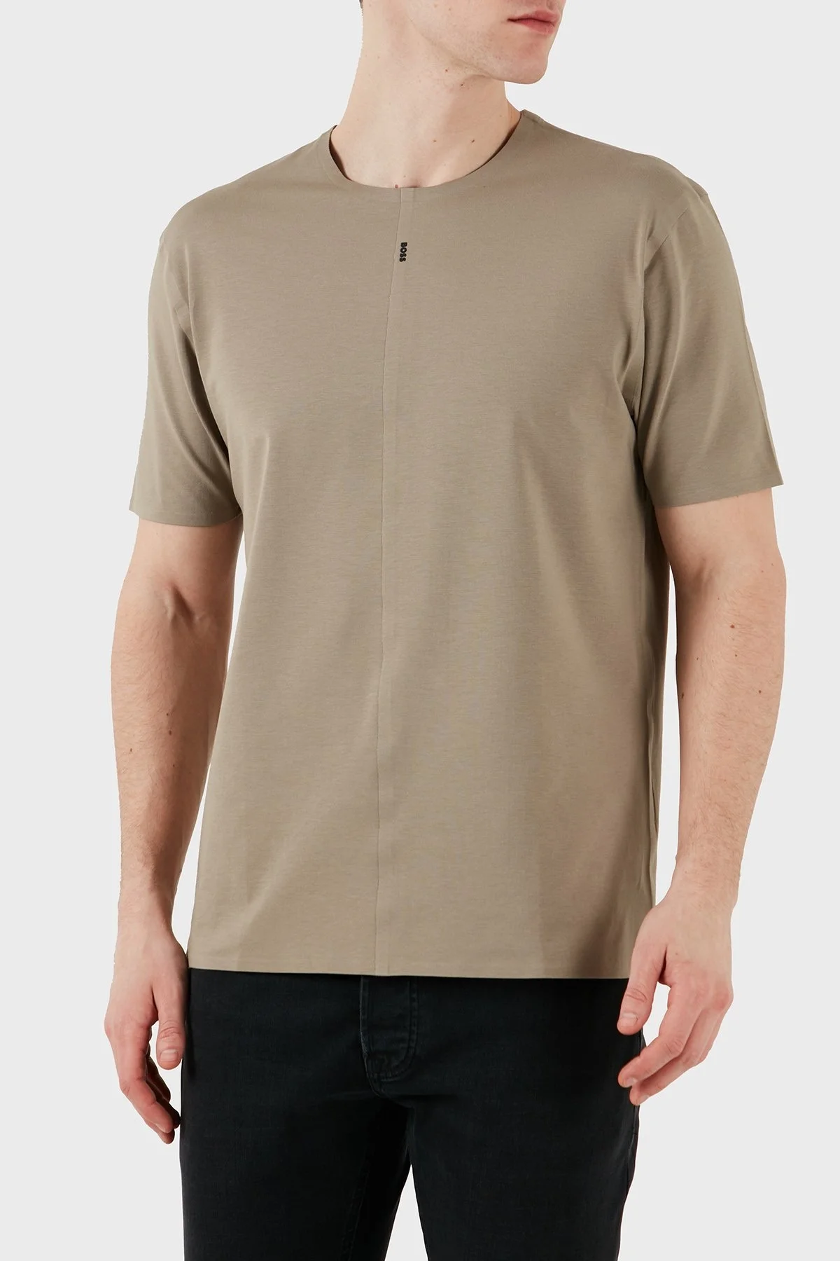 Boss Streç Pamuklu Regular Fit Bisiklet Yaka Erkek T Shirt 50533301 334 HAKİ - 2