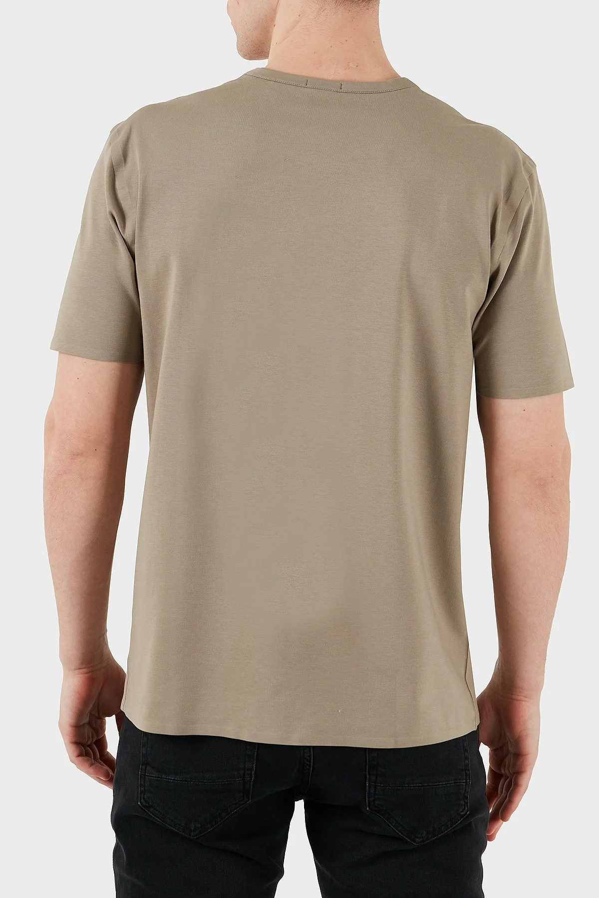 Boss Streç Pamuklu Regular Fit Bisiklet Yaka Erkek T Shirt 50533301 334 HAKİ - 3