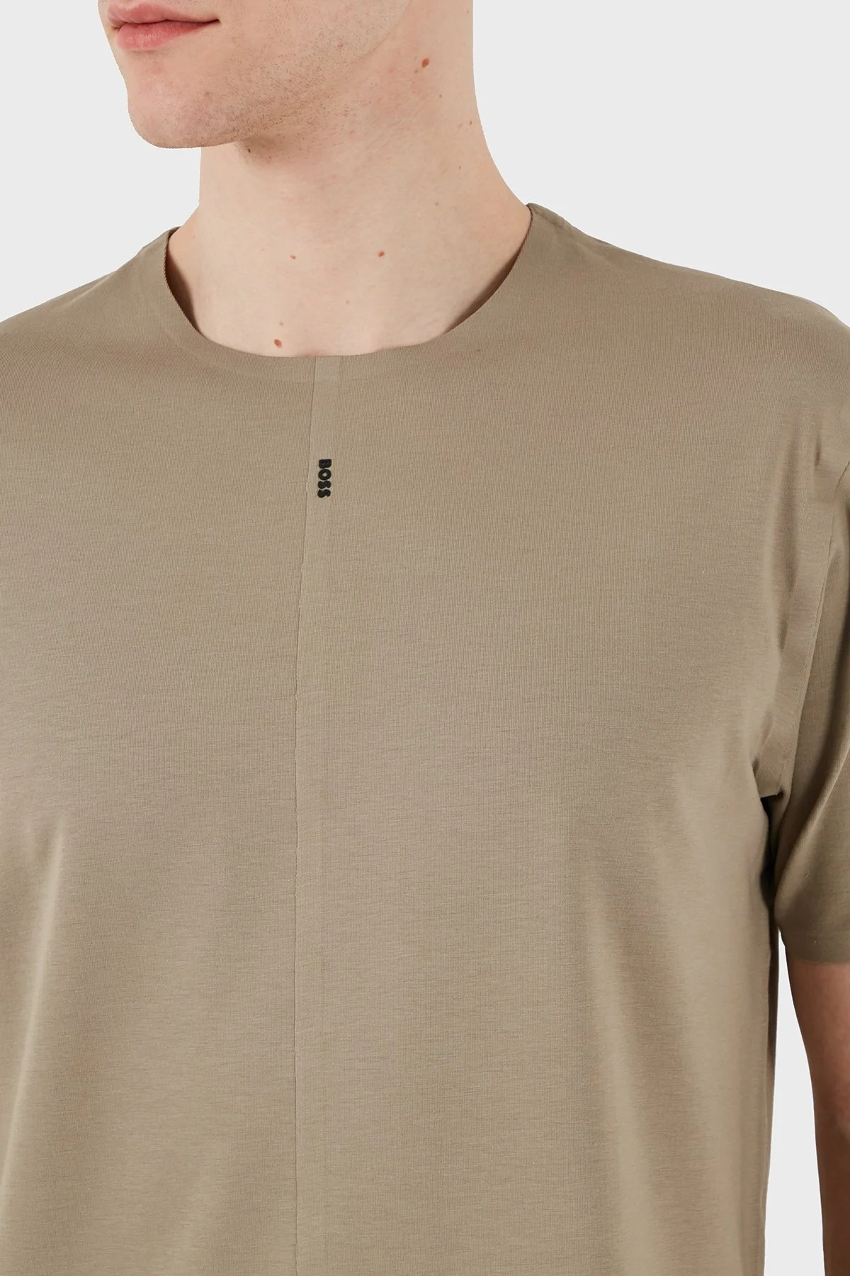 Boss Streç Pamuklu Regular Fit Bisiklet Yaka Erkek T Shirt 50533301 334 HAKİ - 6