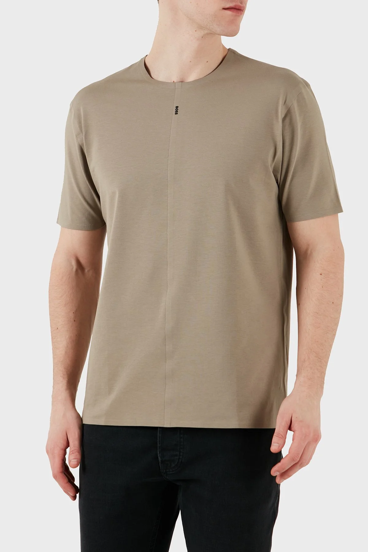 Boss Streç Pamuklu Regular Fit Bisiklet Yaka Erkek T Shirt 50533301 334 HAKİ - 2
