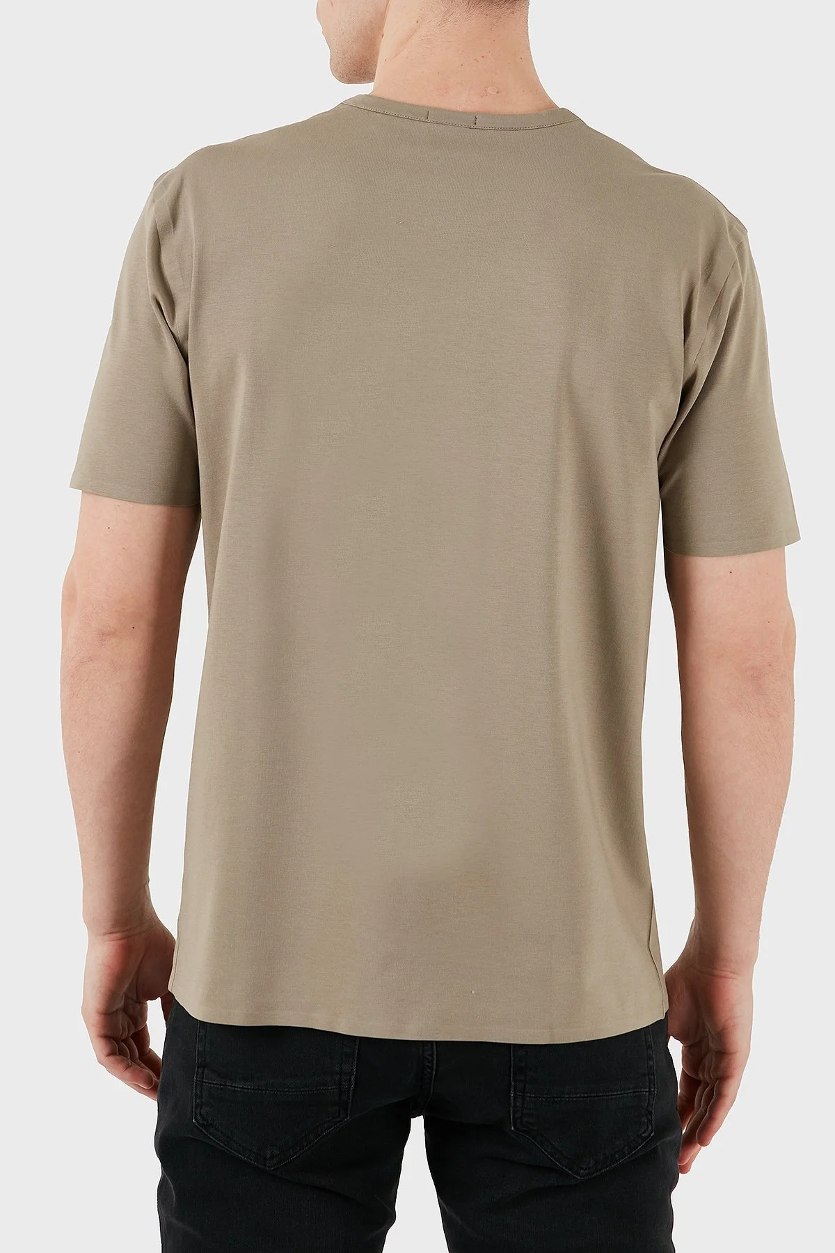 Boss Streç Pamuklu Regular Fit Bisiklet Yaka Erkek T Shirt 50533301 334 HAKİ - 3