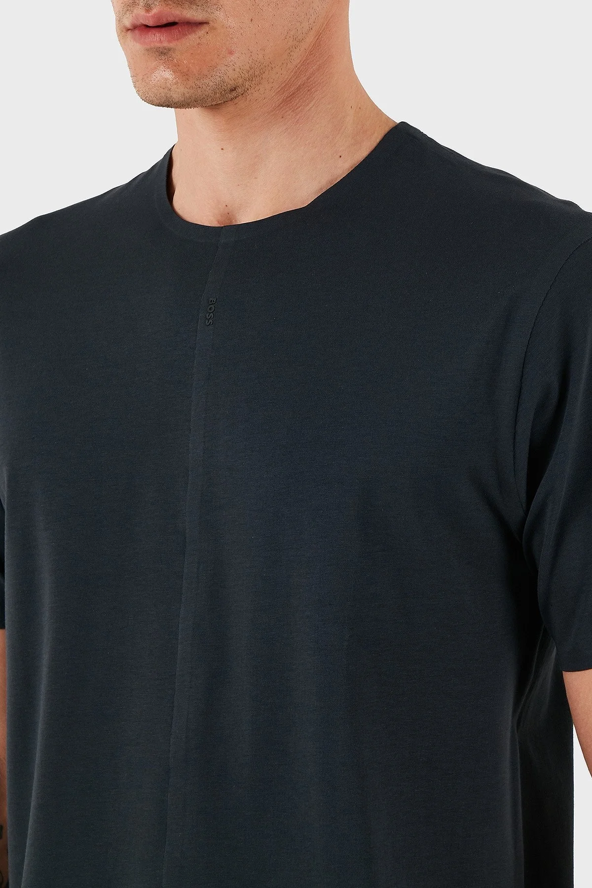 Boss Streç Pamuklu Regular Fit Bisiklet Yaka Erkek T Shirt 50533301 402 LACİVERT - 6