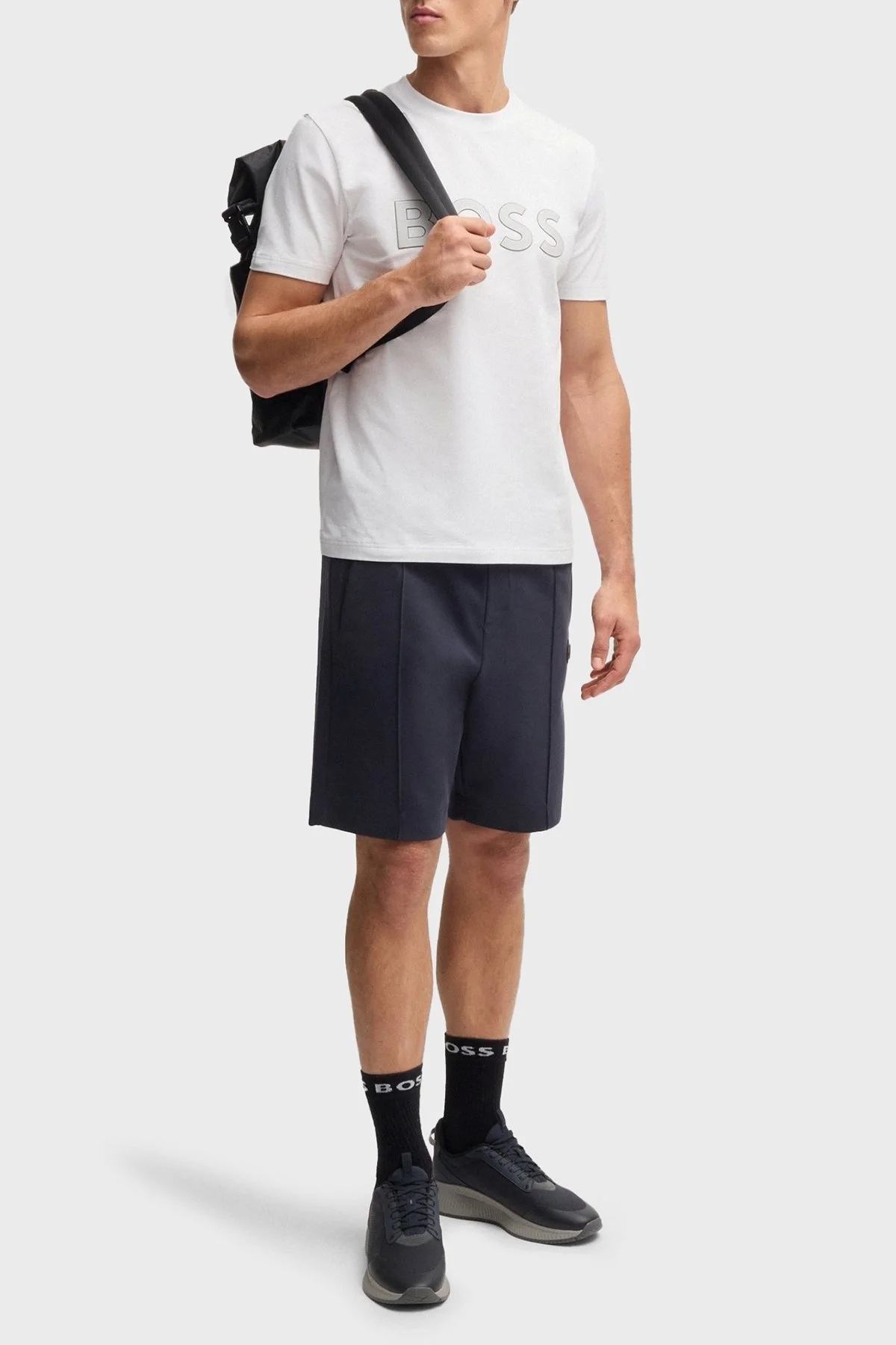 Boss Streç Pamuklu Regular Fit Büyük Logolu Erkek T Shirt 50535170 100 BEYAZ - 2