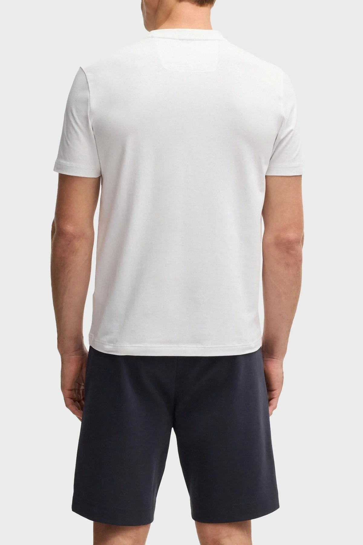 Boss Streç Pamuklu Regular Fit Büyük Logolu Erkek T Shirt 50535170 100 BEYAZ - 3