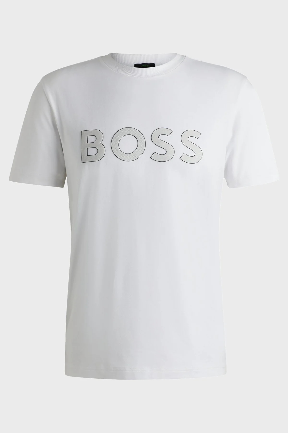 Boss Streç Pamuklu Regular Fit Büyük Logolu Erkek T Shirt 50535170 100 BEYAZ - 5