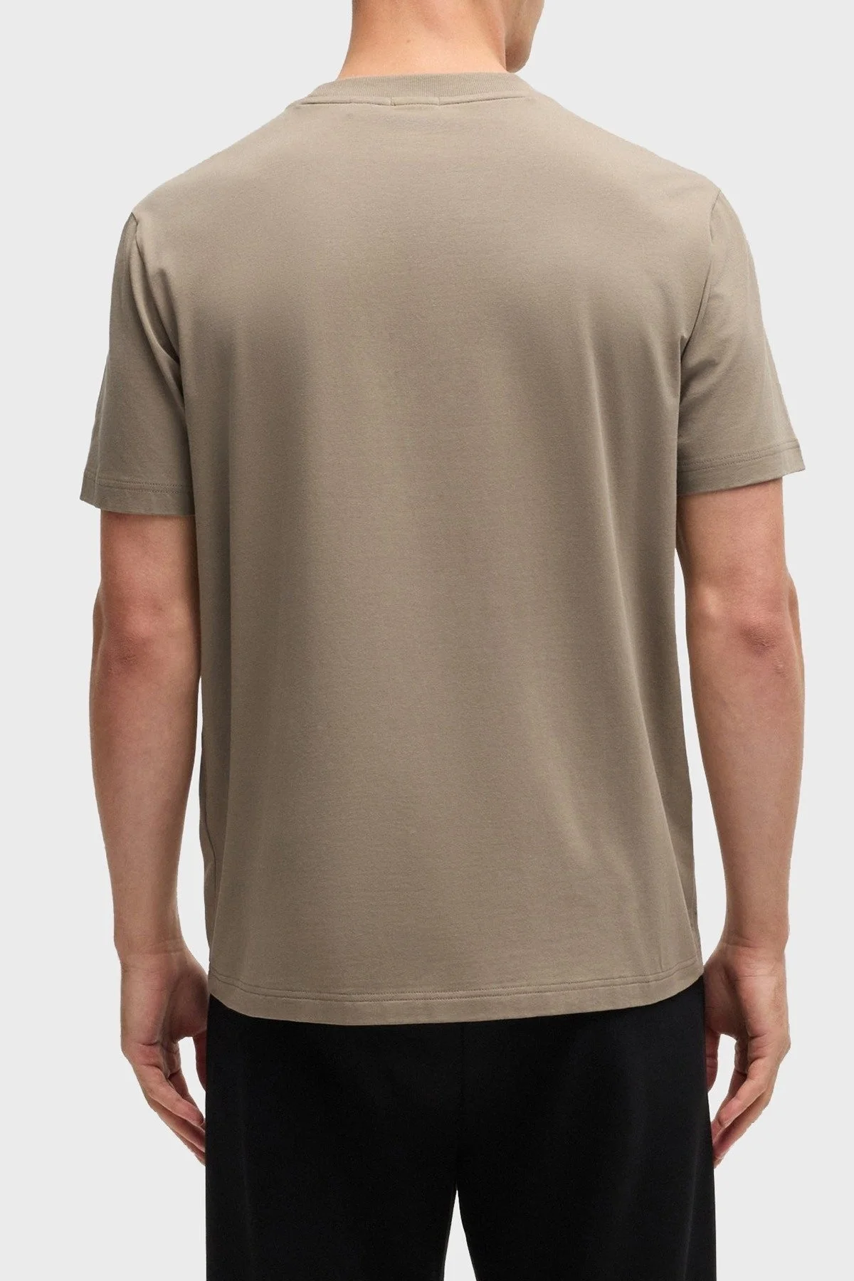 Boss Streç Pamuklu Regular Fit Büyük Logolu Erkek T Shirt 50535170 334 HAKİ - 3