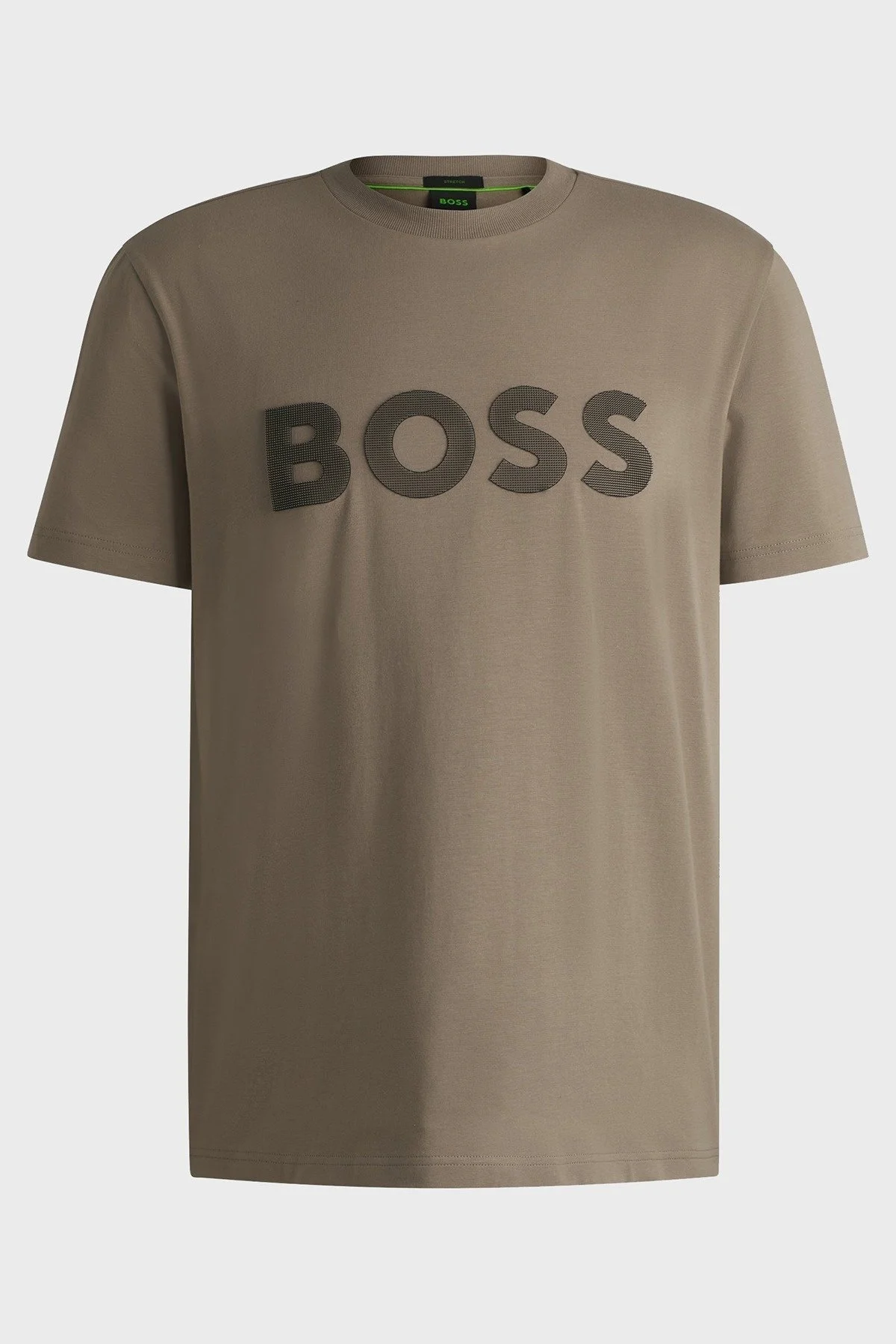 Boss Streç Pamuklu Regular Fit Büyük Logolu Erkek T Shirt 50535170 334 HAKİ - 5