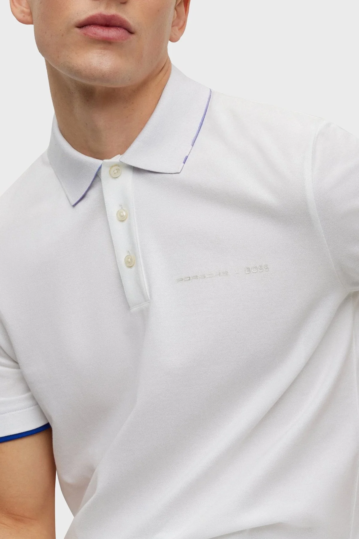 Boss Streç Pamuklu Regular Fit Düğmeli Erkek Polo T Shirt 50486178 100 BEYAZ - 3