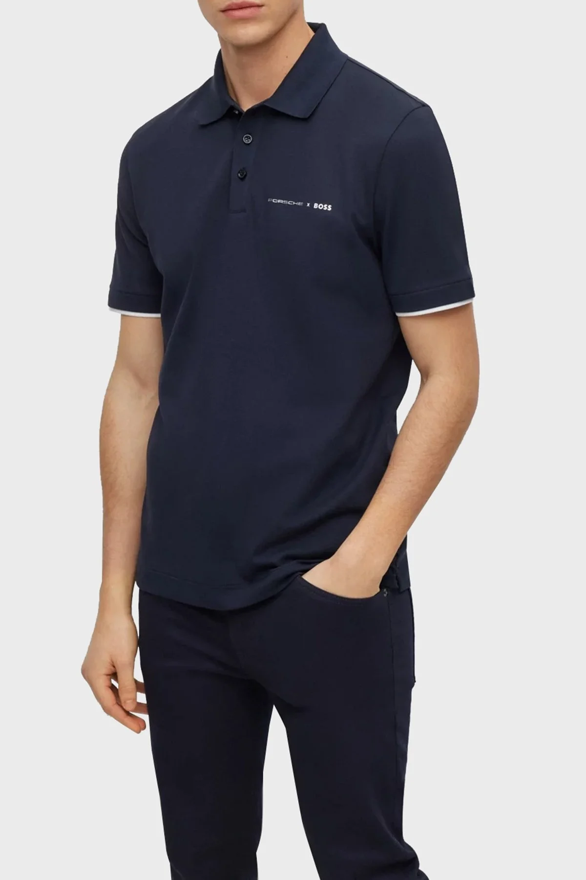 Boss Streç Pamuklu Regular Fit Düğmeli Erkek Polo T Shirt 50486178 404 LACİVERT - 1