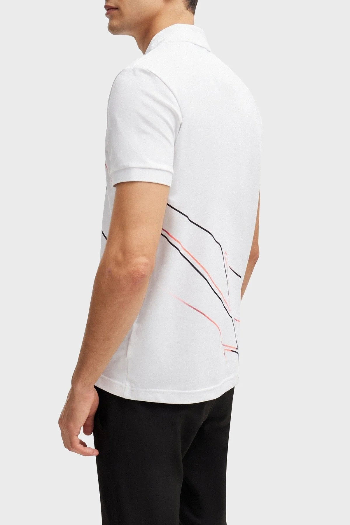 Boss Streç Pamuklu Regular Fit Düğmeli Erkek Polo Yaka T Shirt 50512766 100 BEYAZ - 3