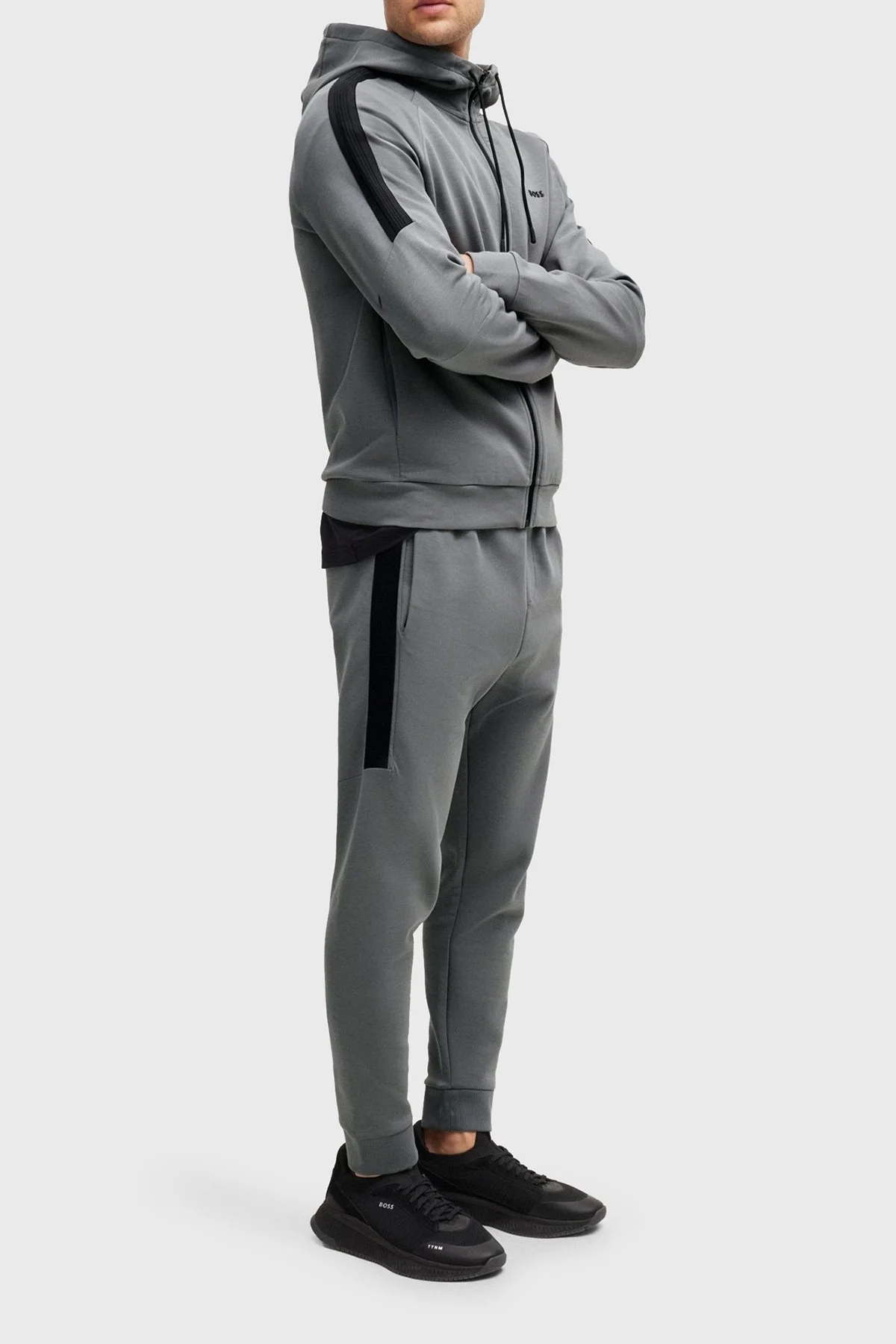 Boss Streç Pamuklu Regular Fit Erkek Eşofman Takımı 50519395 251 GRİ - 1