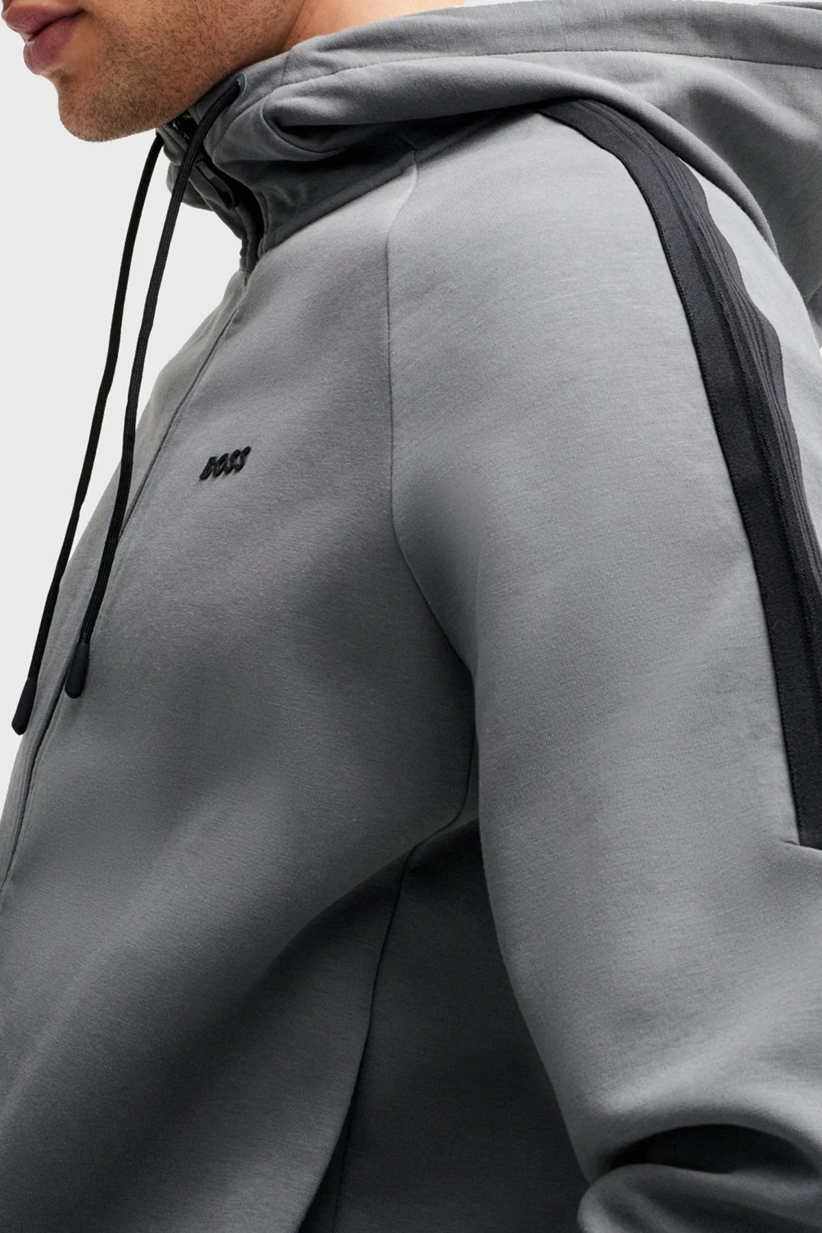 Boss Streç Pamuklu Regular Fit Erkek Eşofman Takımı 50519395 251 GRİ - 4