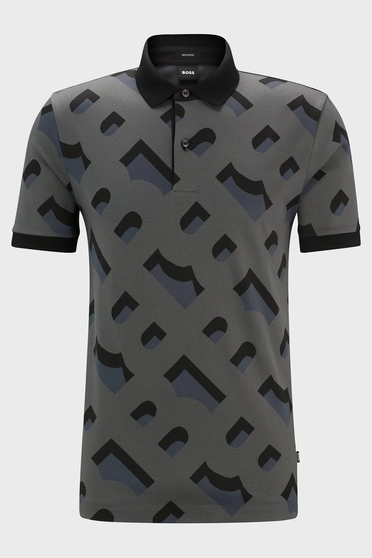 Boss Streç Pamuklu Regular Fit Erkek Polo Yaka T Shirt 50504131 001 GRİ-SİYAH - 5