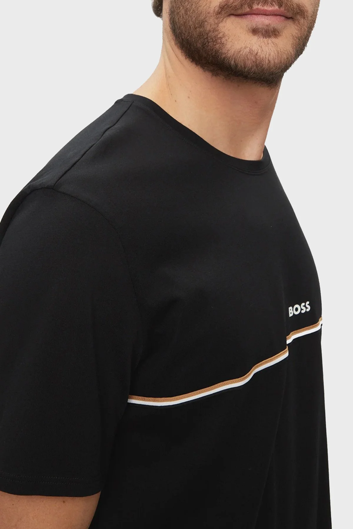 Boss Streç Pamuklu Regular Fit Erkek T Shirt 50515395 001 SİYAH - 4