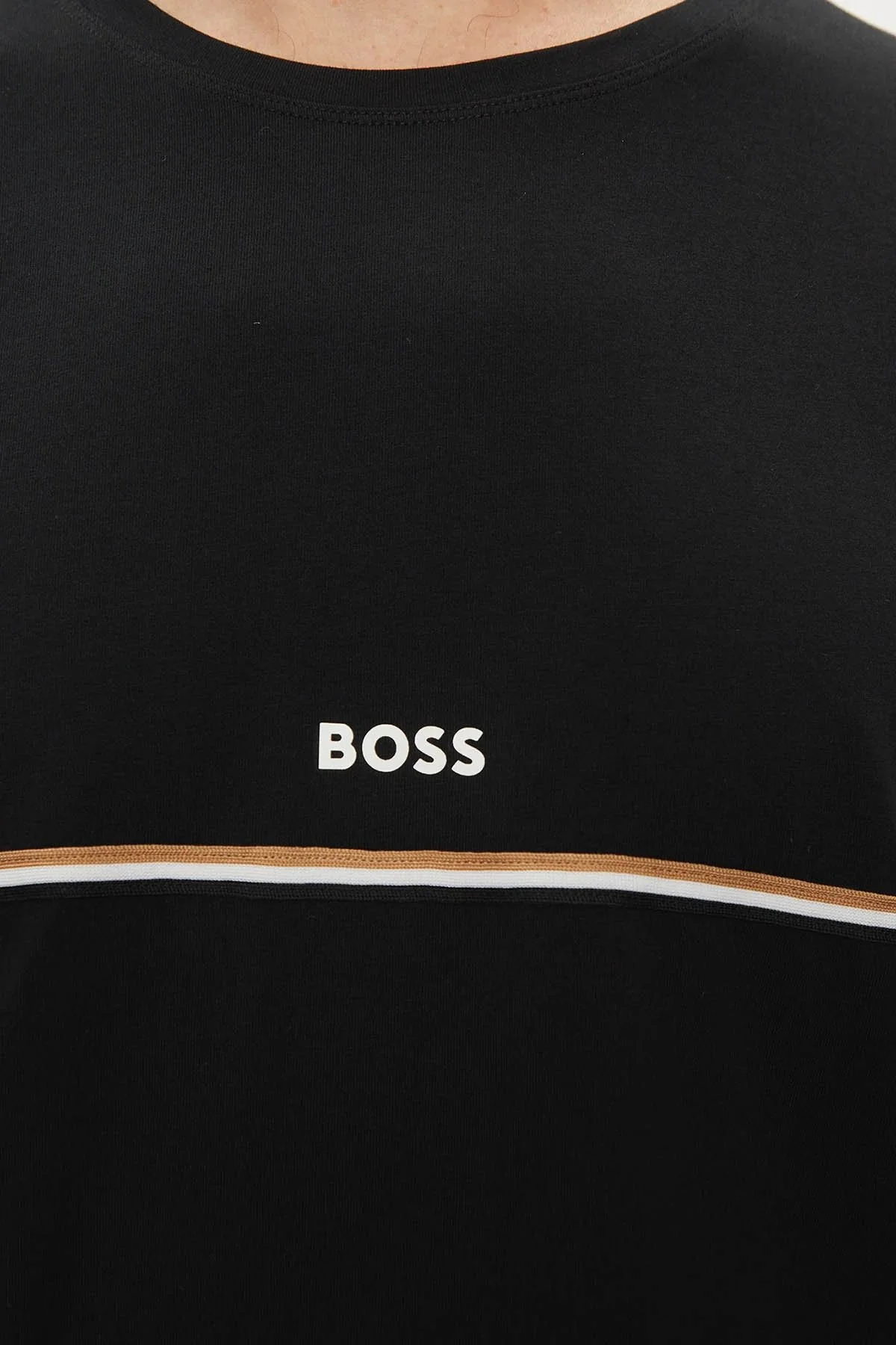 Boss Streç Pamuklu Regular Fit Erkek T Shirt 50515395 001 SİYAH - 5