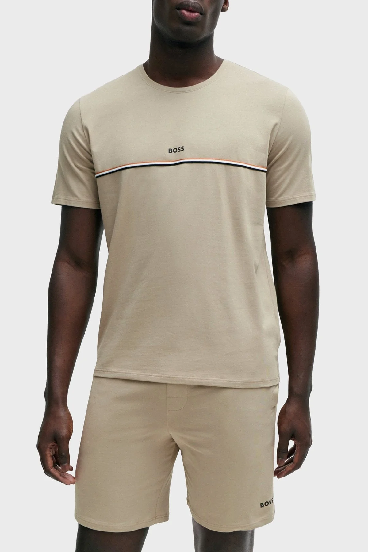 Boss Streç Pamuklu Regular Fit Erkek T Shirt 50515395 255 BEJ - 1