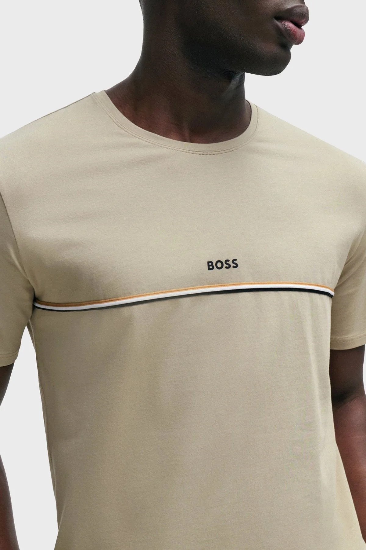 Boss Streç Pamuklu Regular Fit Erkek T Shirt 50515395 255 BEJ - 4