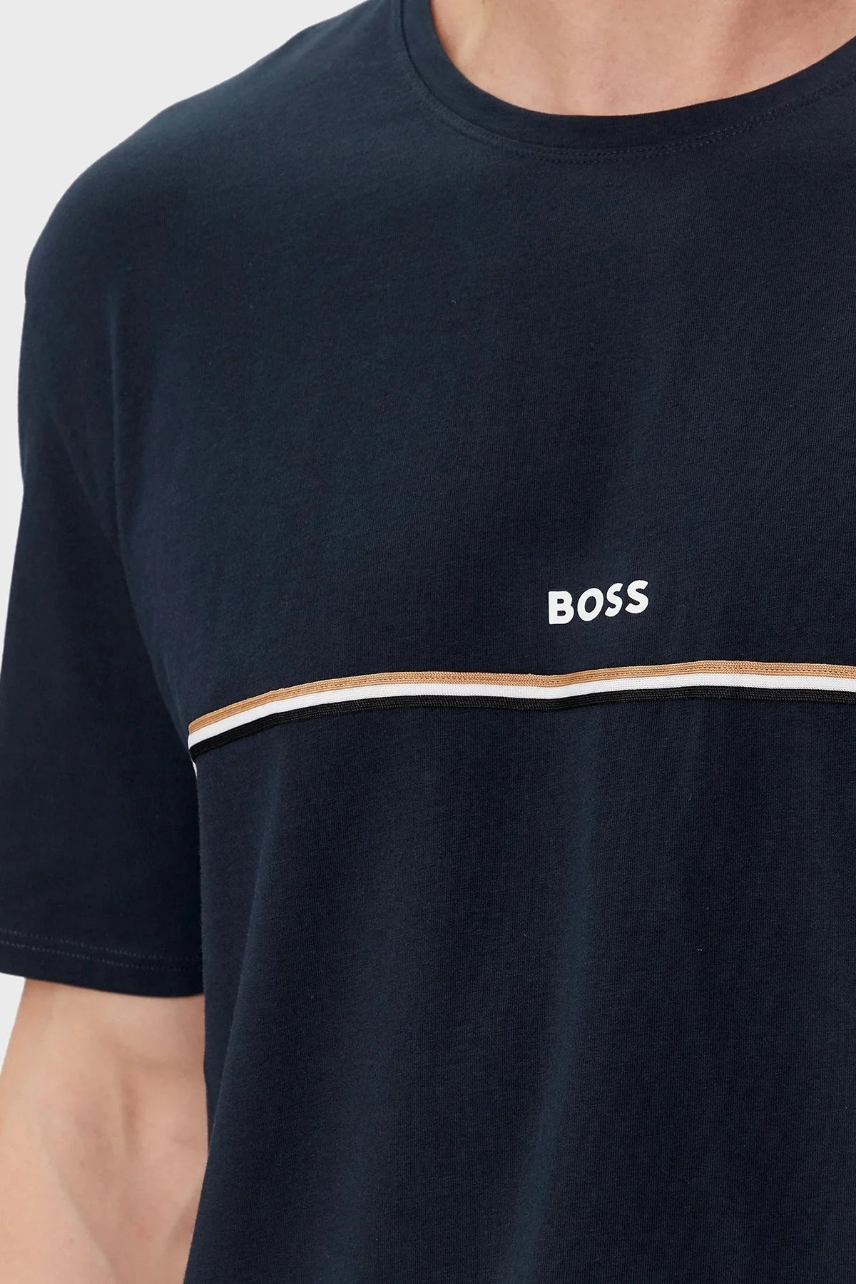 Boss Streç Pamuklu Regular Fit Erkek T Shirt 50515395 402 LACİVERT - 5