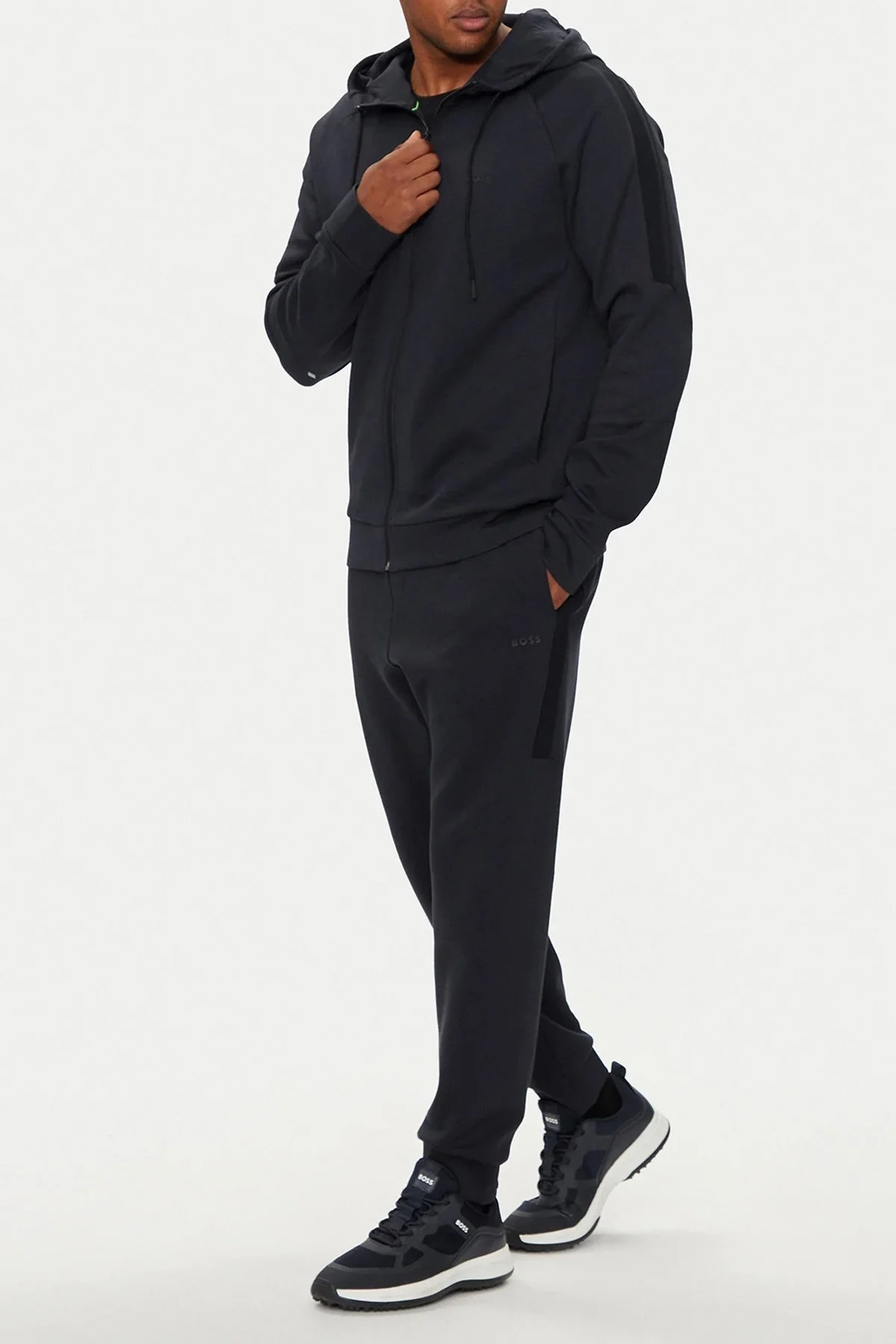 Boss Streç Pamuklu Regular Fit Kapüşonlu Erkek Eşofman Takımı 50519395 402 LACİVERT - 1