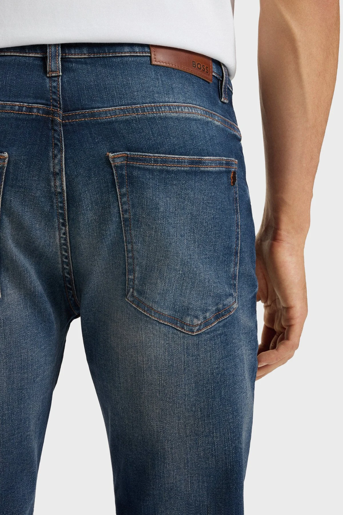 Boss Streç Pamuklu Regular Fit Normal Bel Düz Paça Jeans Erkek Kot Pantolon 50534683 405 LACİVERT - 9